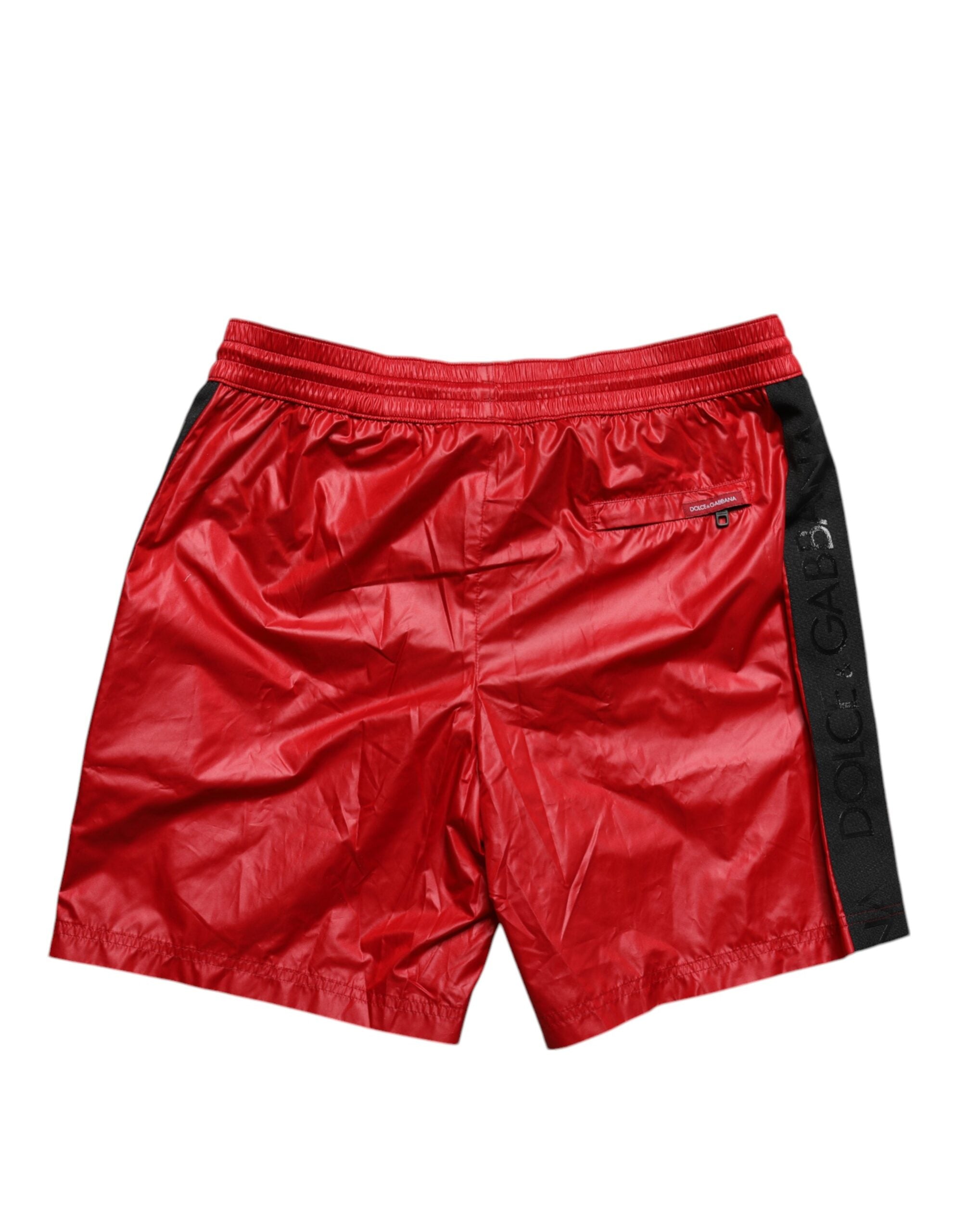 Dolce & Gabbana – Rote Polyester-Strandshorts, 2-teilige Bademode
