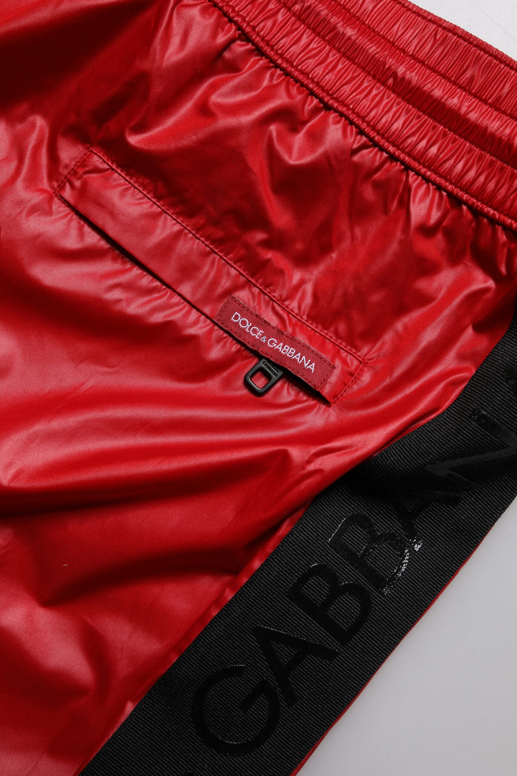 Dolce & Gabbana – Rote Polyester-Strandshorts, 2-teilige Bademode