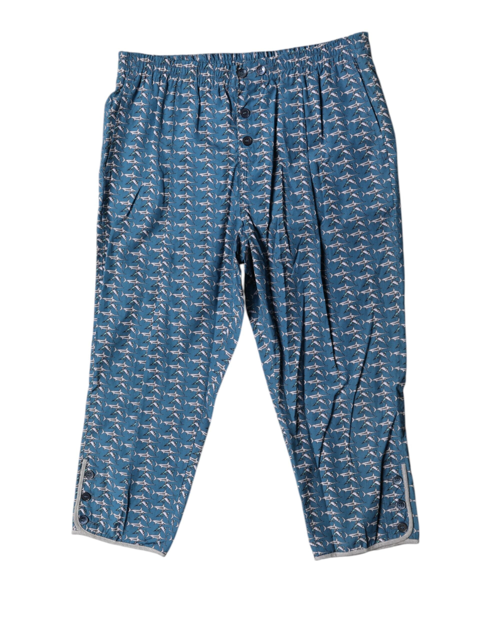 Dolce & Gabbana – Kurze Strandmode mit blauem Hai-Print