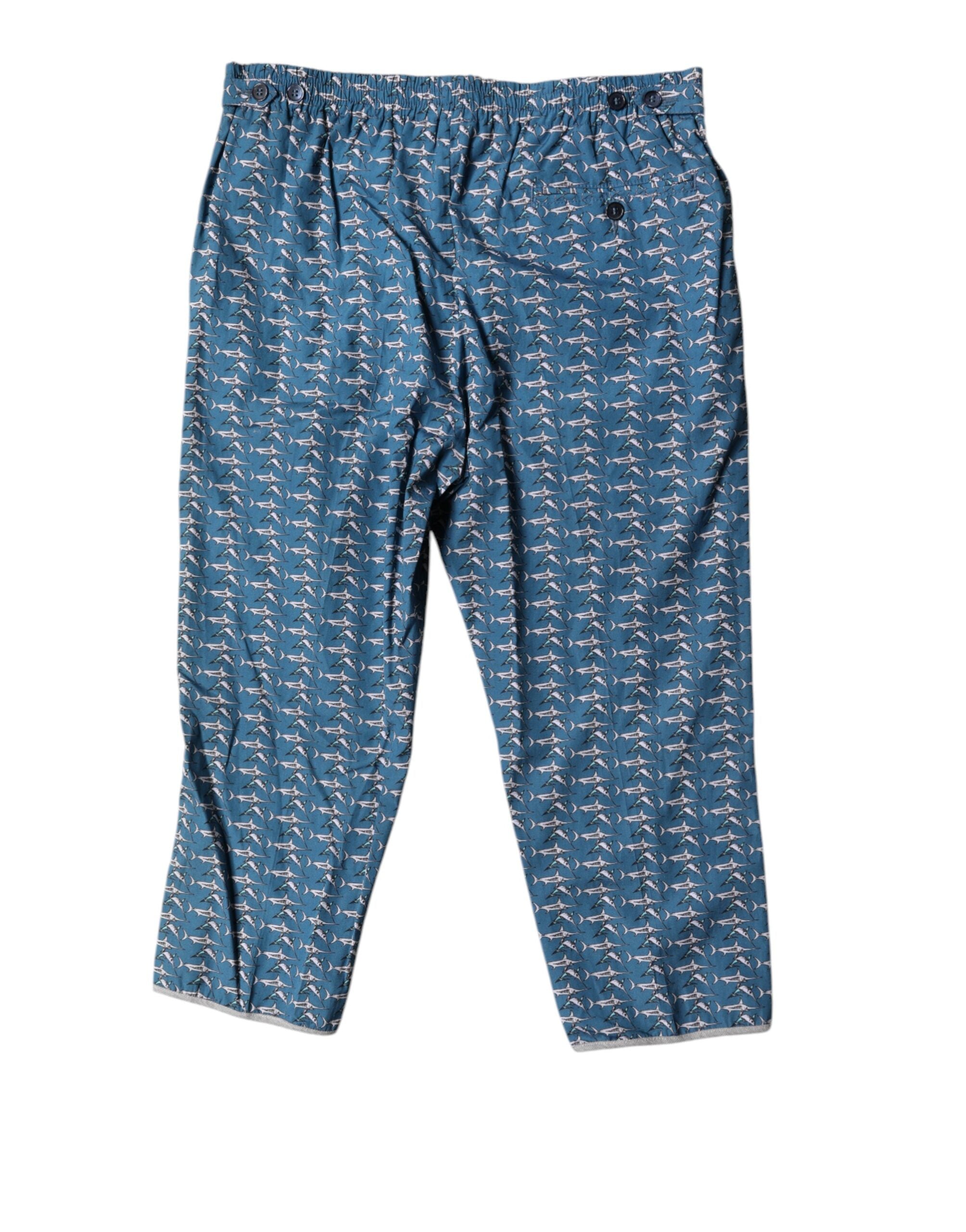 Dolce & Gabbana – Kurze Strandmode mit blauem Hai-Print