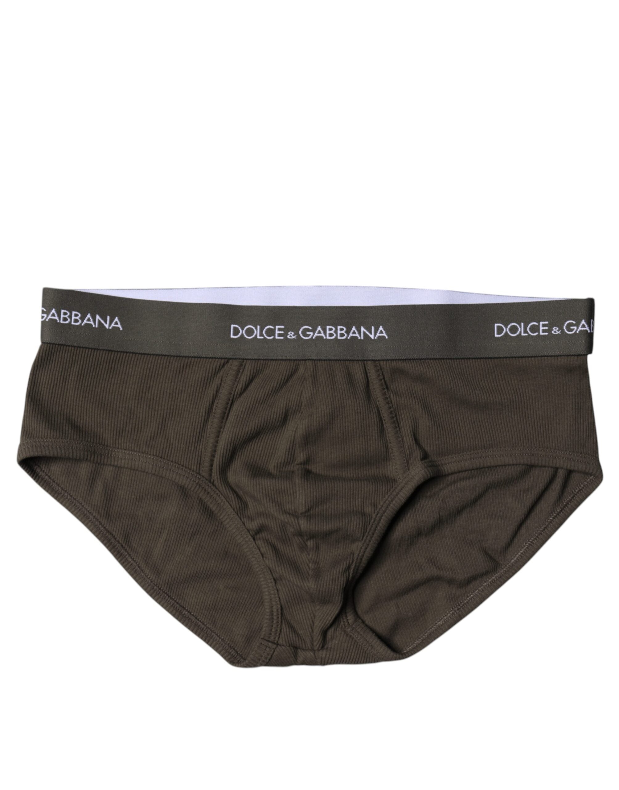 Dolce & Gabbana Herren Mid Slip Slip aus grauer Baumwolle