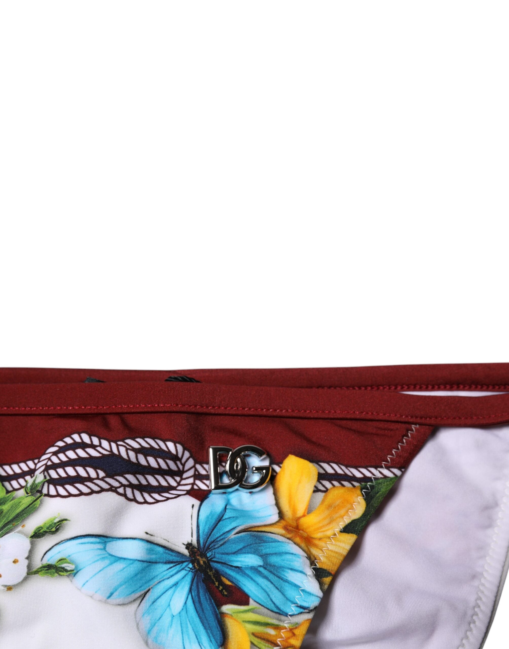 Dolce & Gabbana – Weißer Badeanzug mit Blumenmuster und Bikinihose