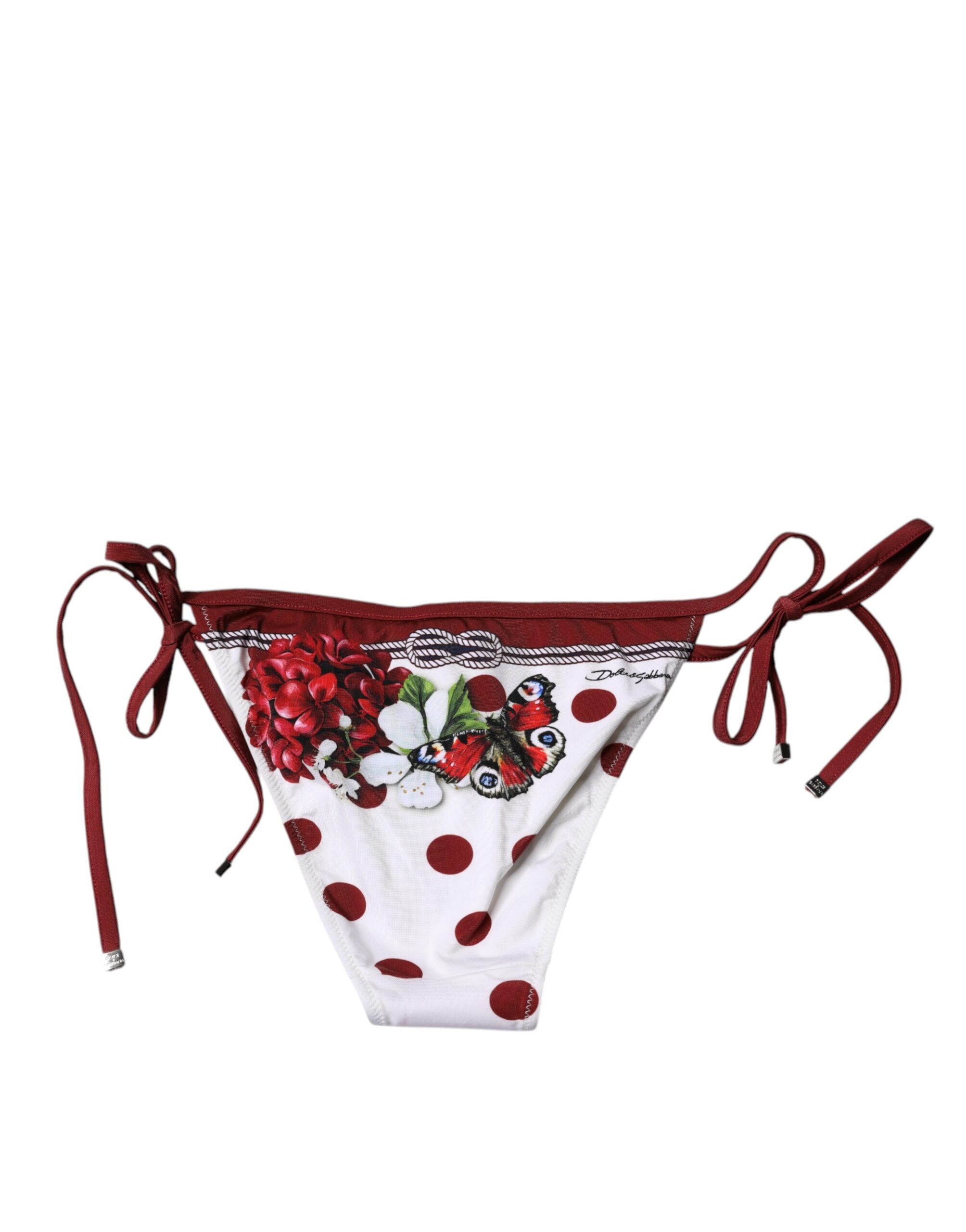 Dolce & Gabbana – Weißer Badeanzug mit Blumenmuster und Bikinihose