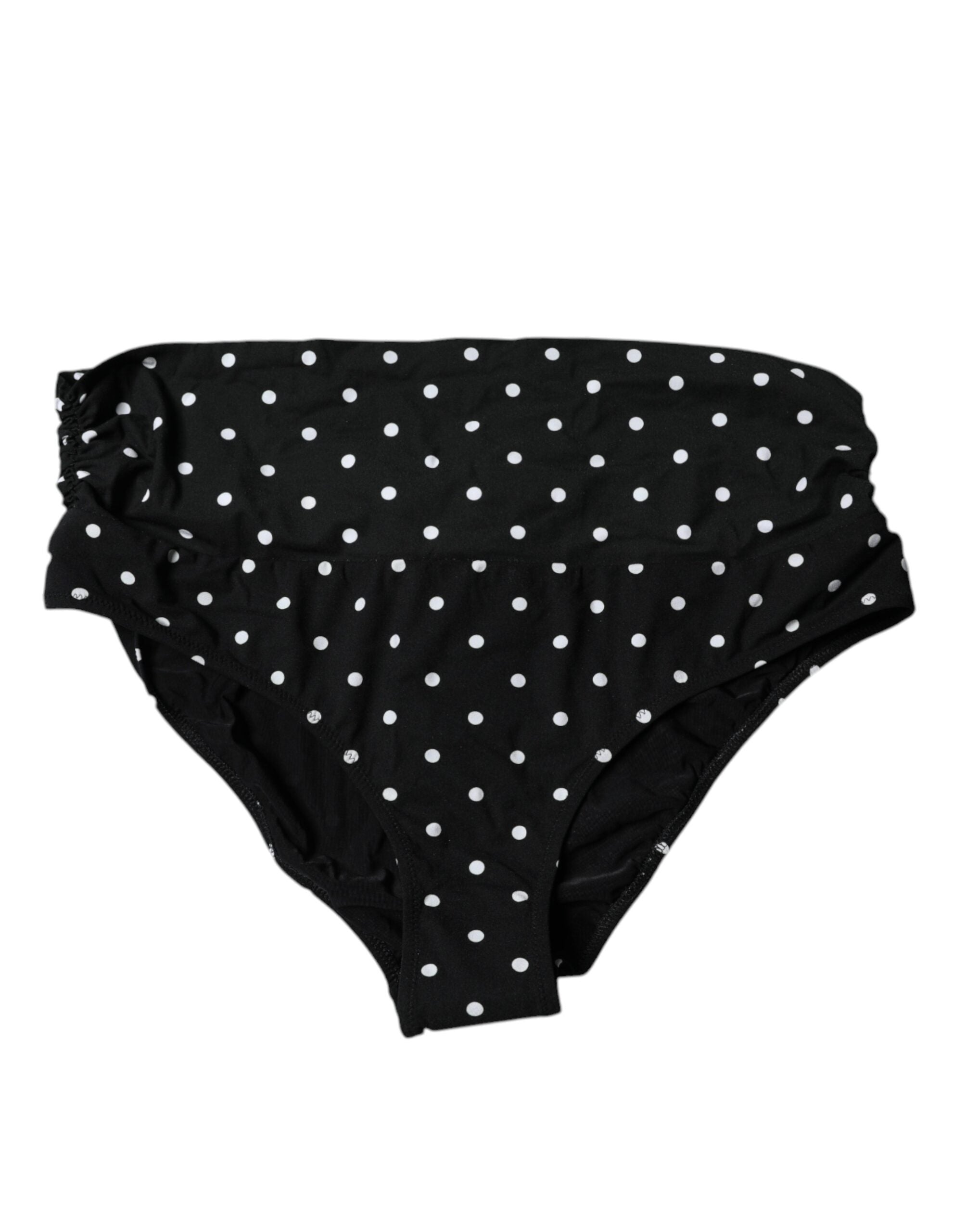 Dolce & Gabbana – Schwarzer Badeanzug mit Punkten, Bikinihose, Bademode