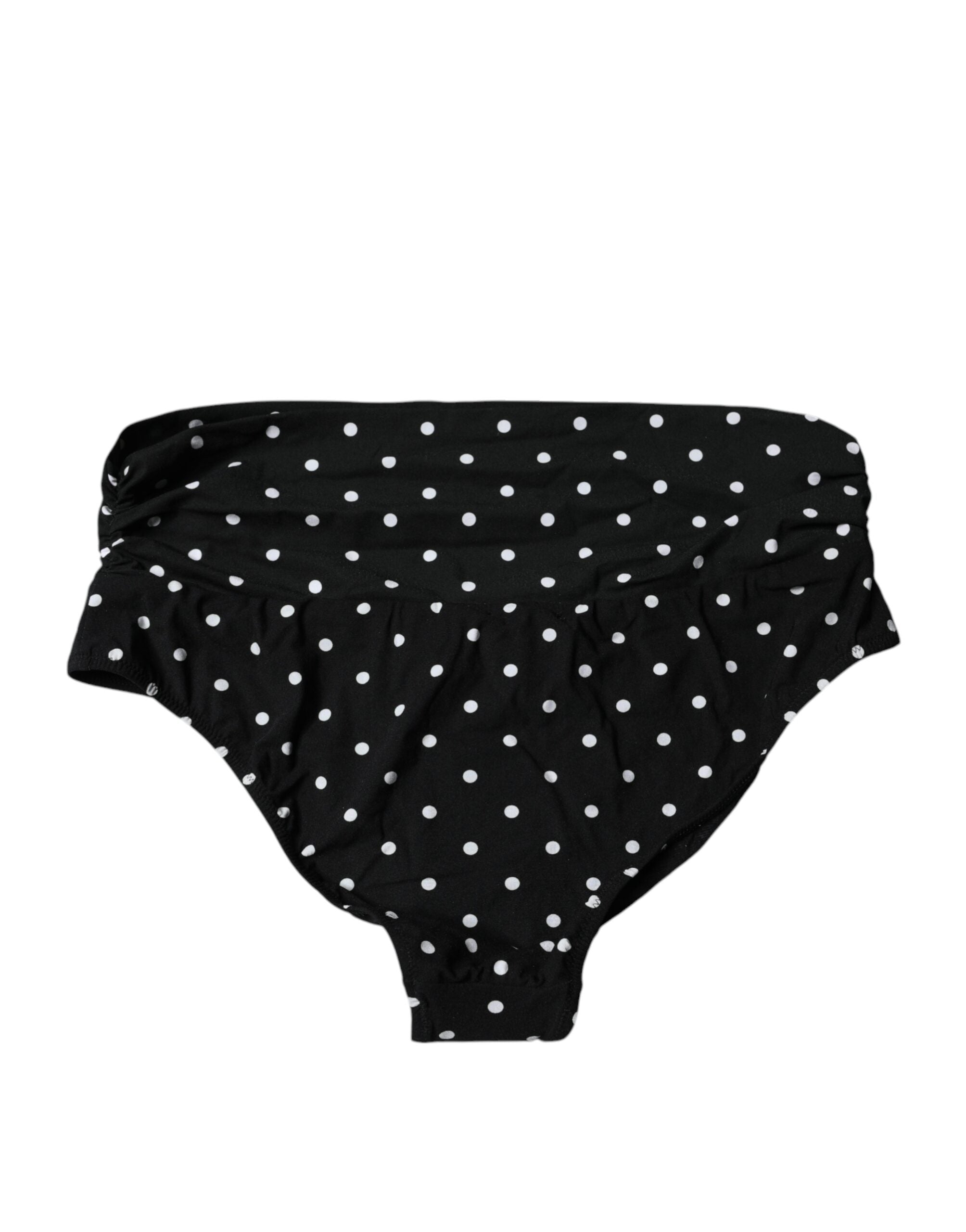 Dolce & Gabbana – Schwarzer Badeanzug mit Punkten, Bikinihose, Bademode