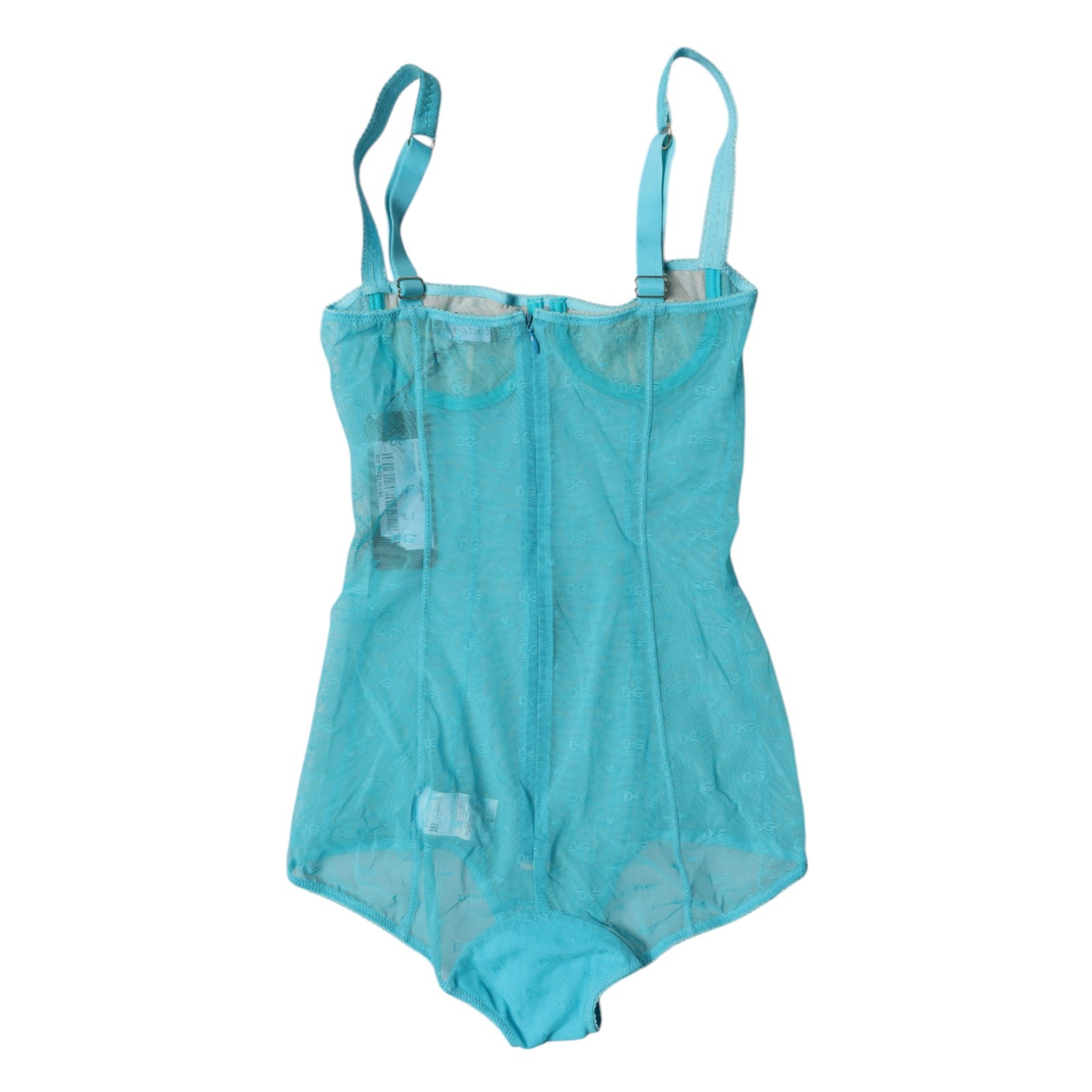 Dolce & Gabbana Blauer Tüll-Balconette-BH-Body-Unterwäsche