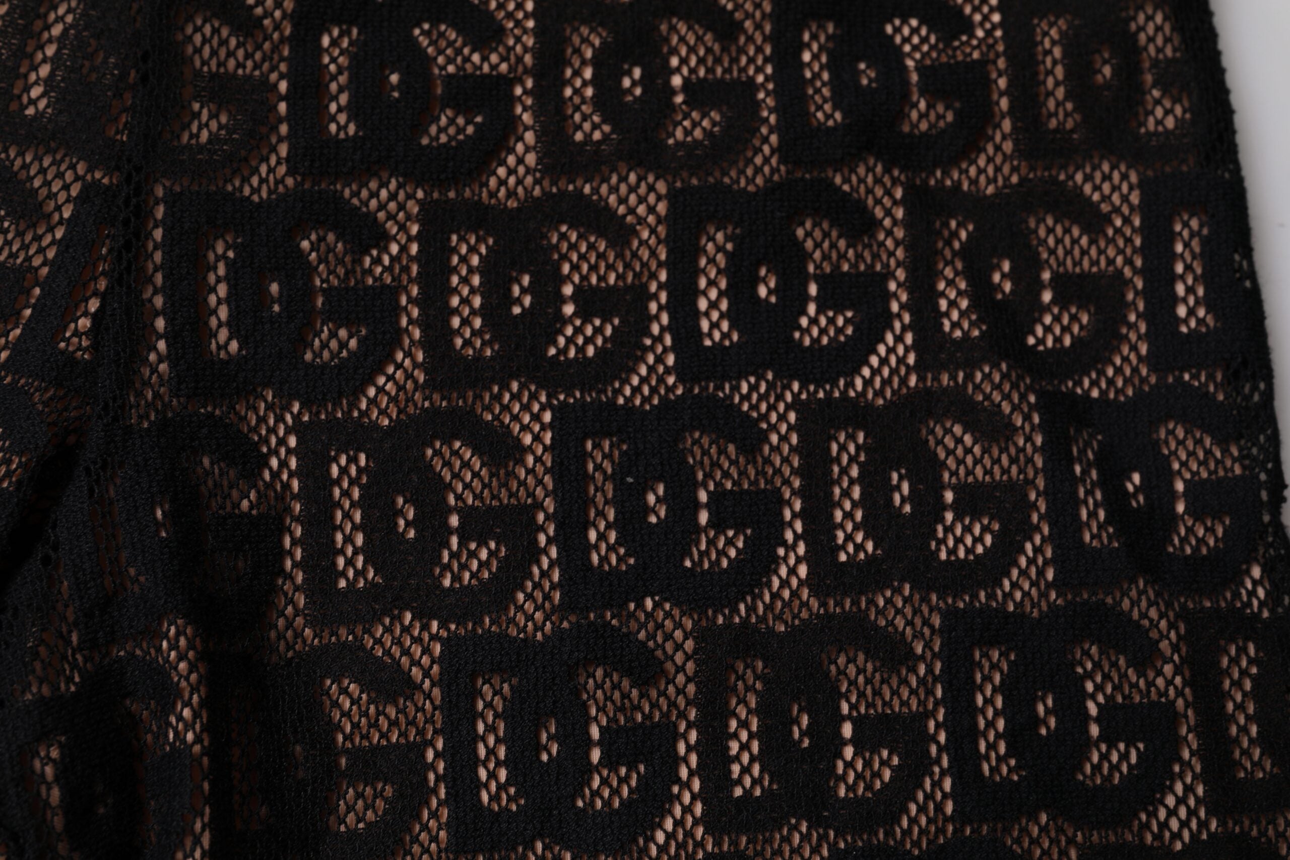 Dolce & Gabbana – Kurze Strumpfhose mit Logo und Monogramm in Schwarz