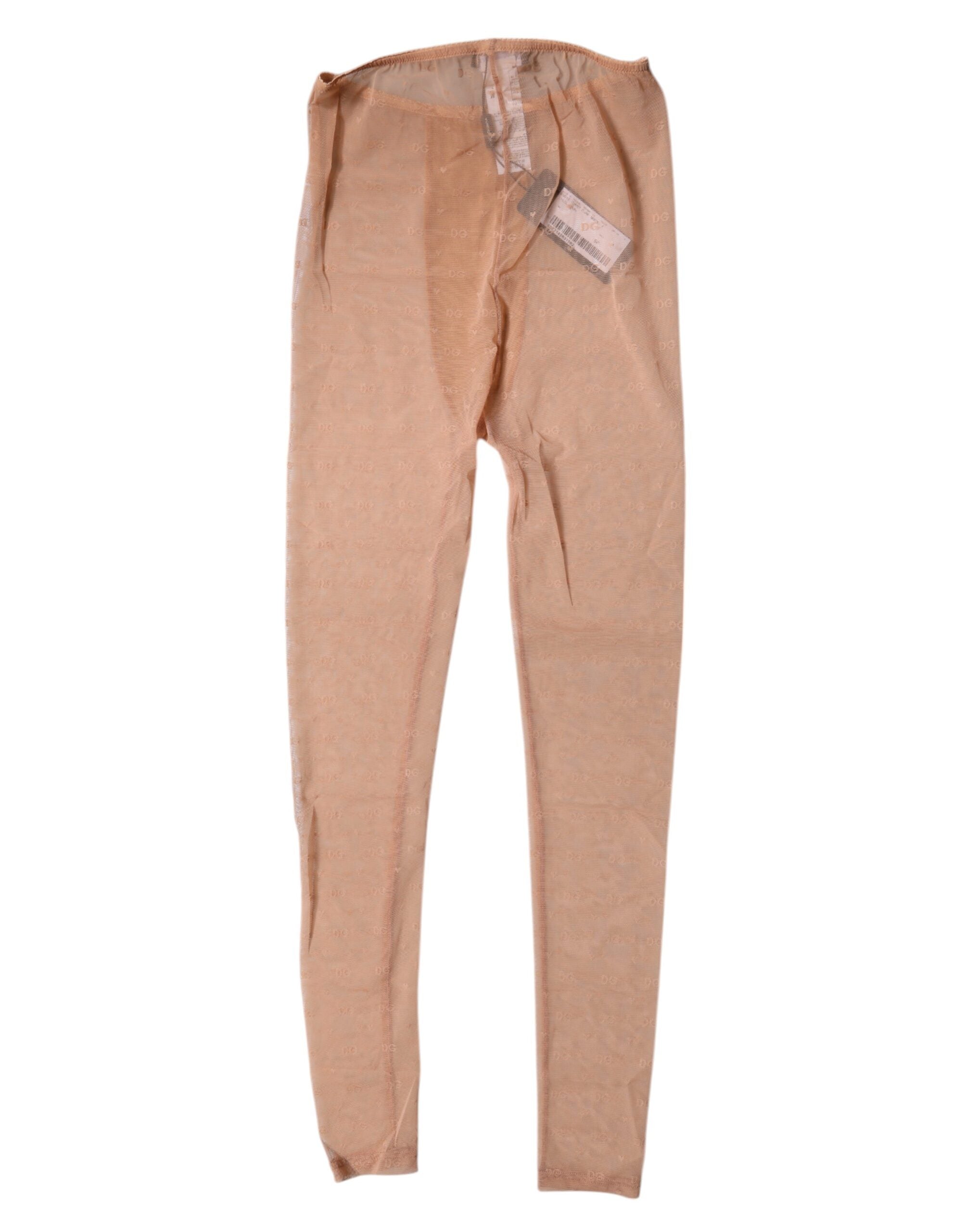 Dolce & Gabbana Nude Beige Logo Spitzen Dessous Höschen Unterwäsche