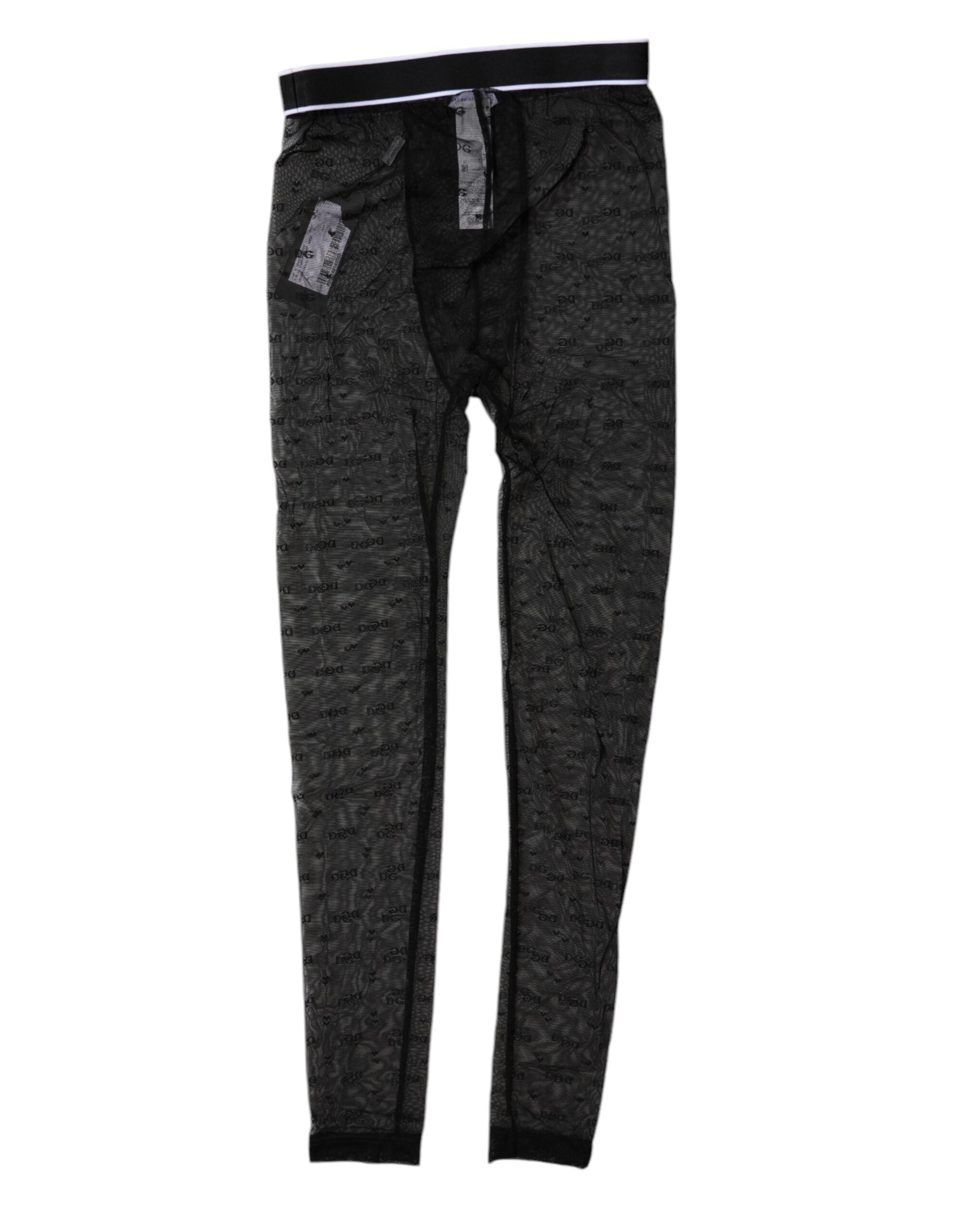 Dolce & Gabbana Schwarzes Logo Spitzen-Dessous Enge Unterhose