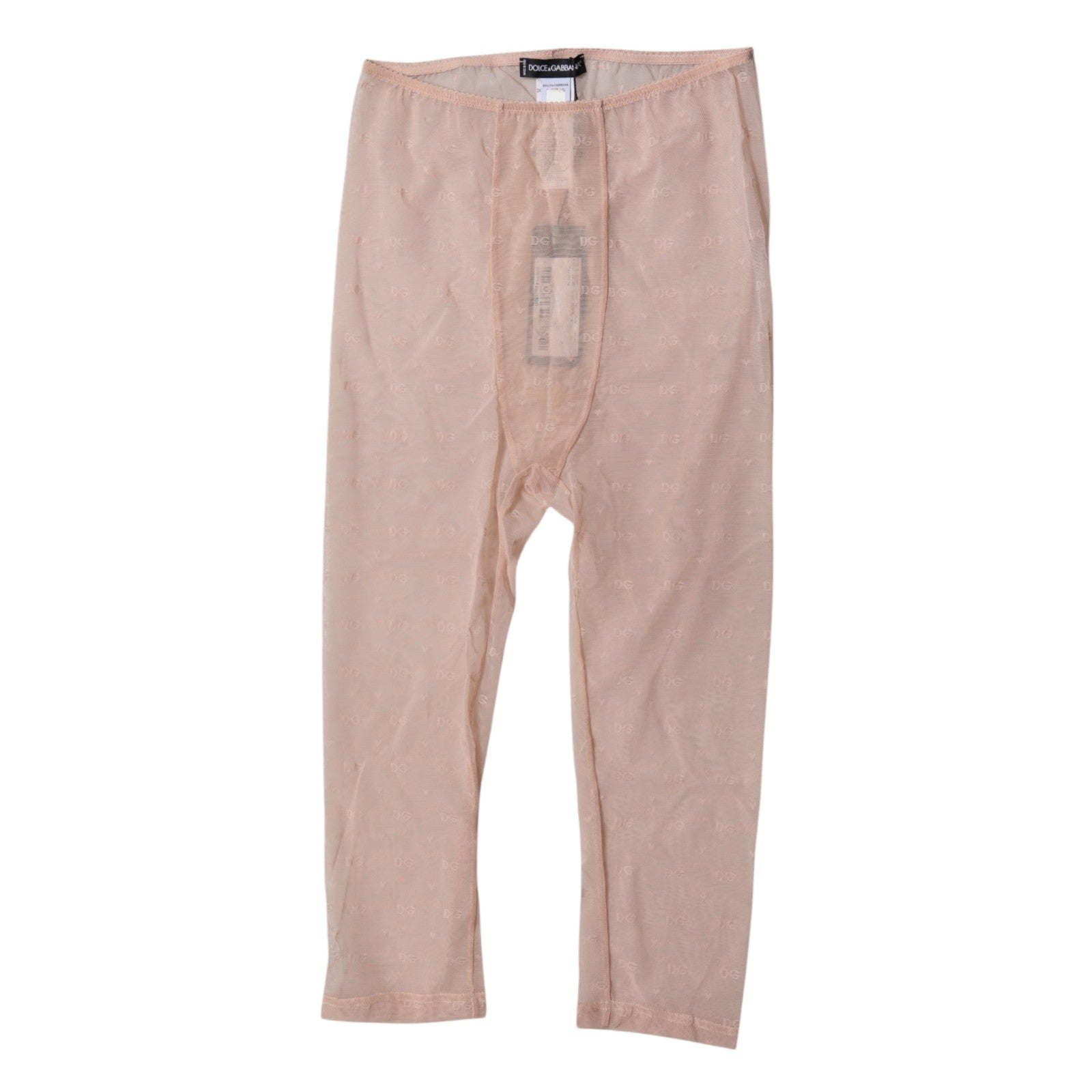 Dolce & Gabbana Beige Logo Spitzenunterwäsche Kurze Strumpfhose Unterwäsche