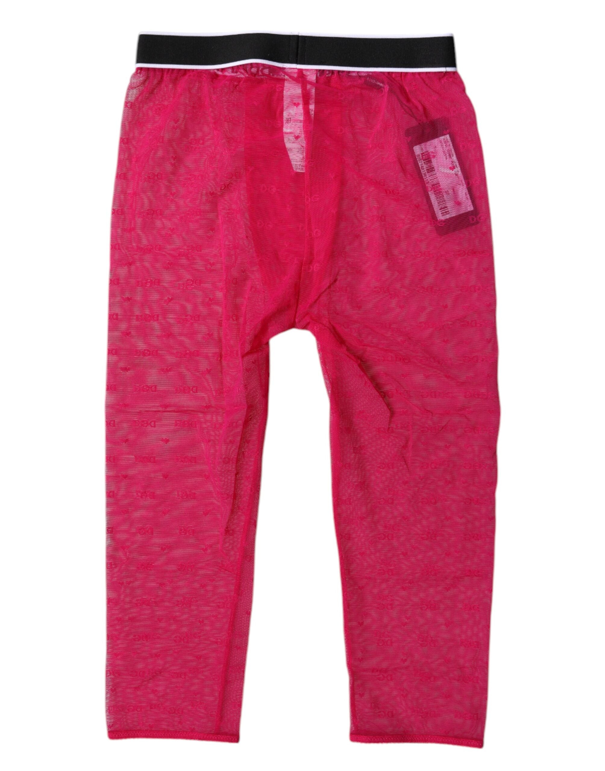 Lenjerie intimă Dolce & Gabbana Colanți scurți din nailon cu logo DG fuchsia