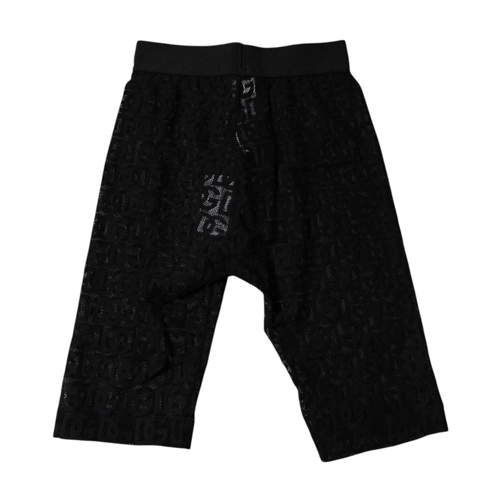 Dolce & Gabbana – Kurze Strumpfhose mit Logo und Monogramm in Schwarz