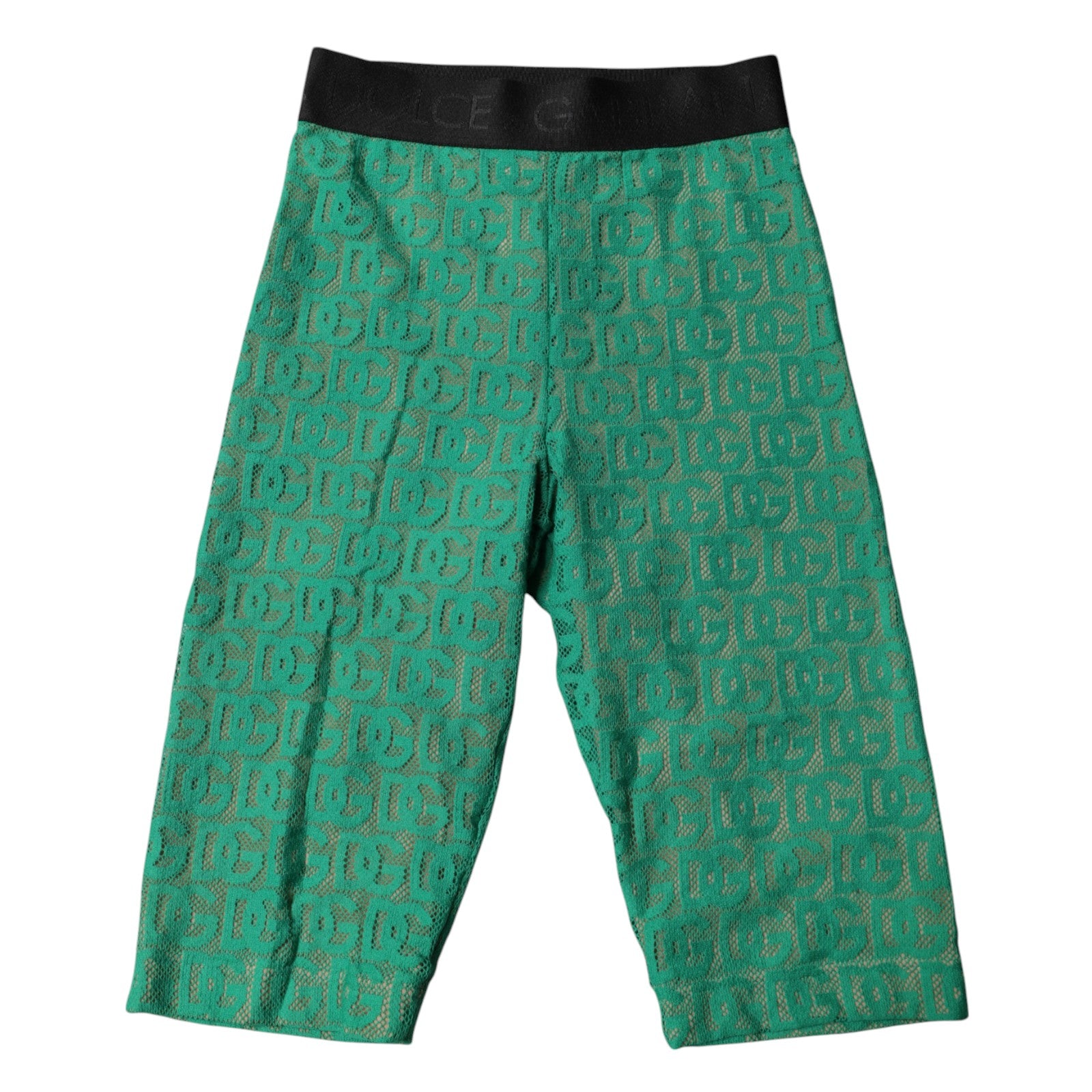 Dolce & Gabbana – Kurze Strumpfhose mit Logo-Monogramm in Grün