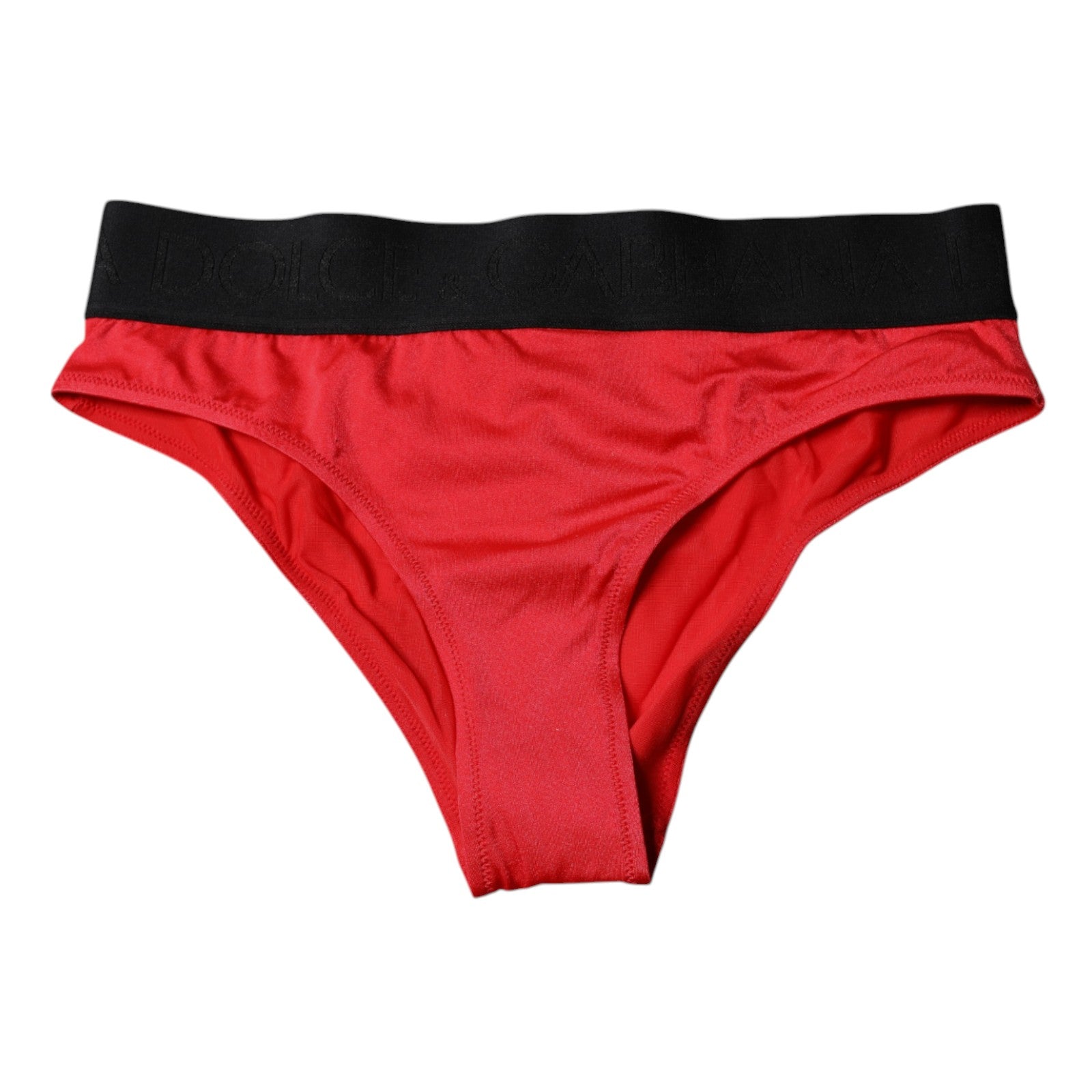 Dolce & Gabbana – Rote Nylon-Stretch-Höschen mit mittlerer Taille