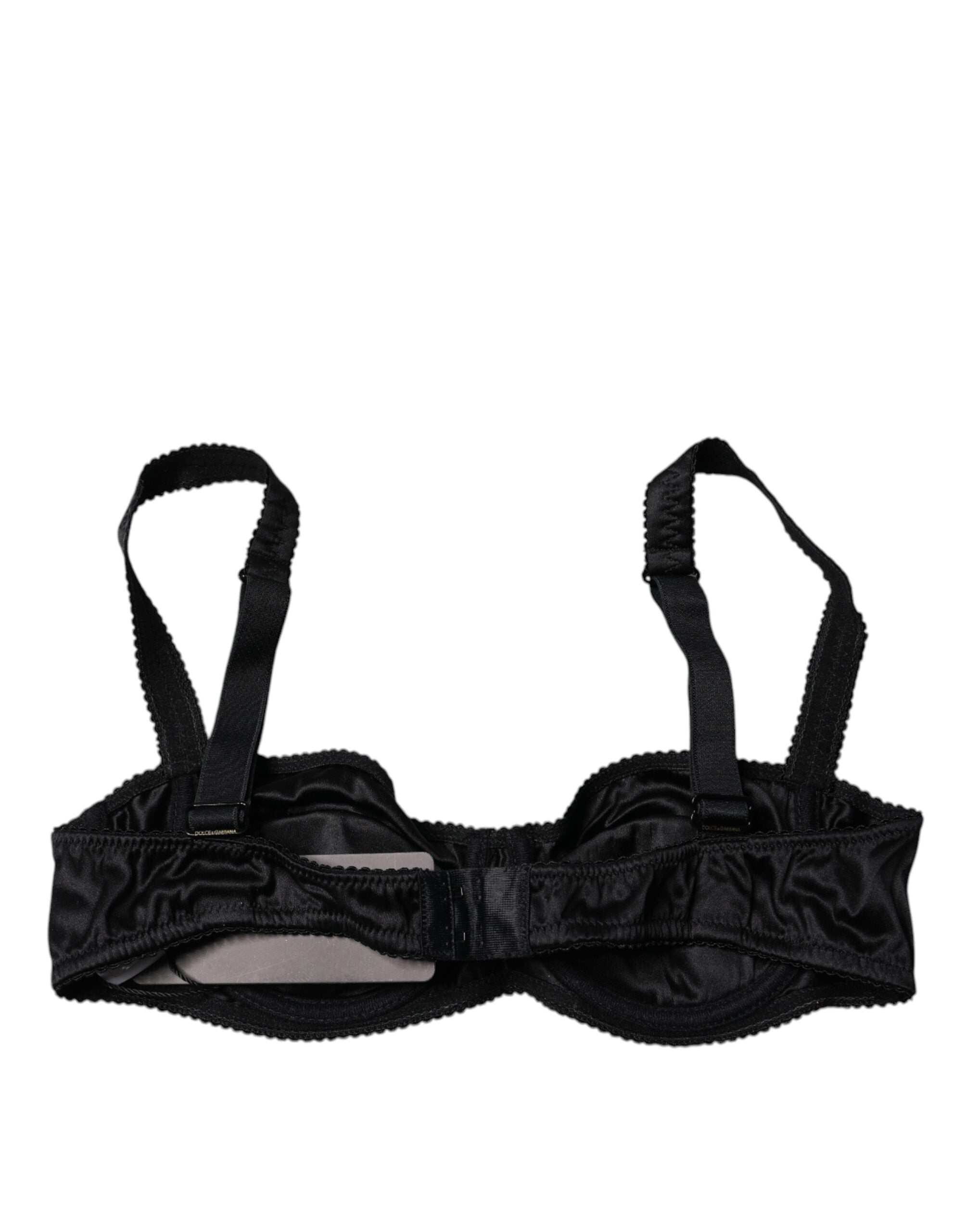 Dolce & Gabbana Balconette-BH aus schwarzer Stretch-Seide