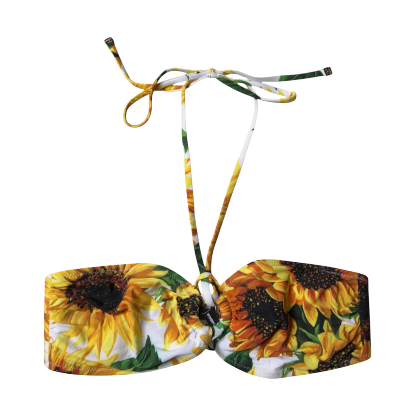 Dolce & Gabbana Multicolor Floral Neckholder Beachwear Bikini Top Bademode