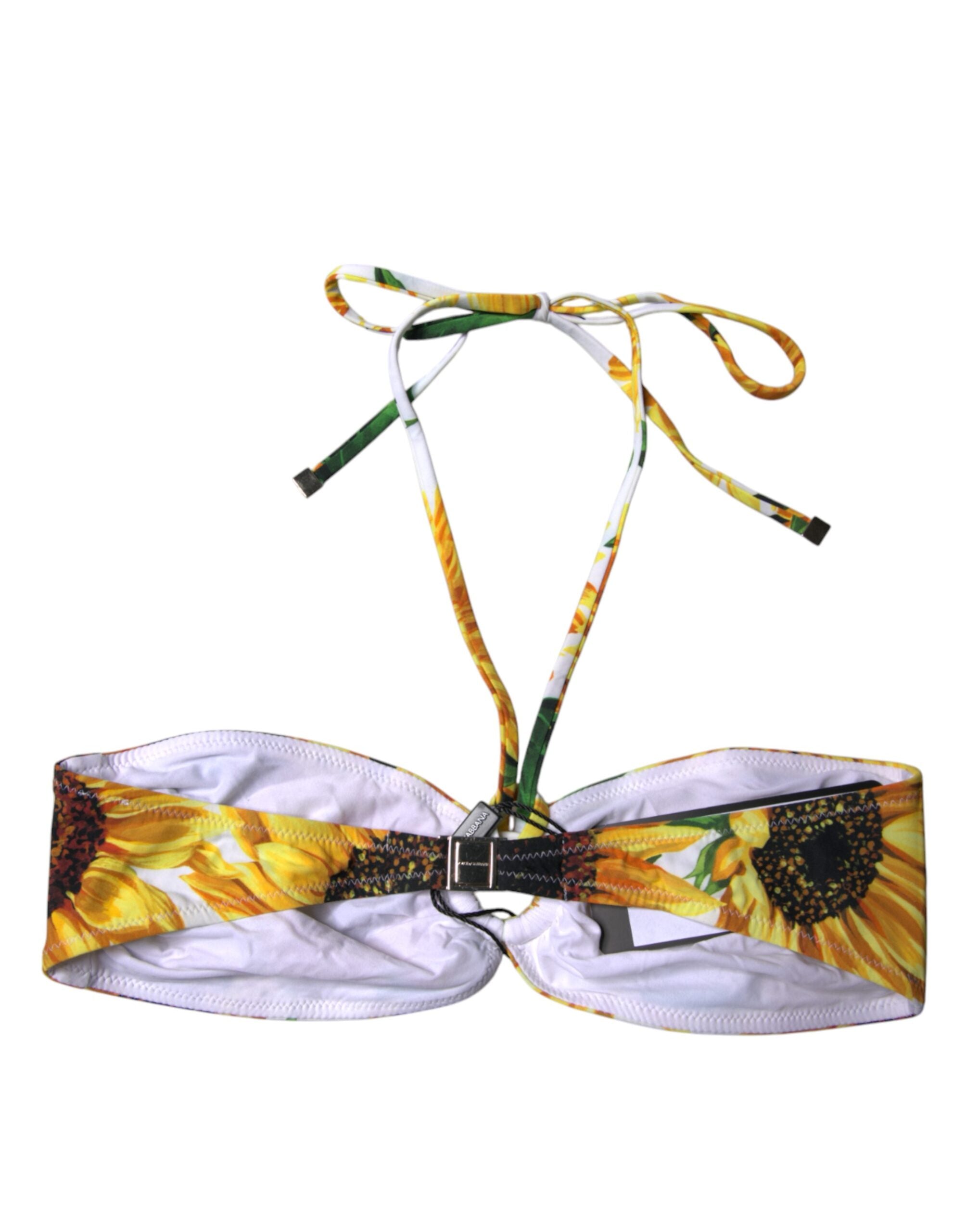 Dolce & Gabbana Multicolor Floral Neckholder Beachwear Bikini Top Bademode
