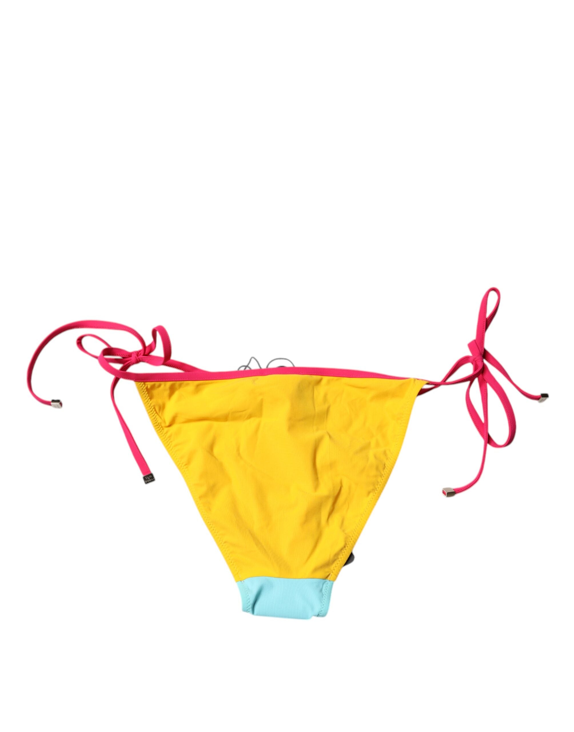 Dolce & Gabbana Mehrfarbiger Badeanzug mit Logo und Bikinihose