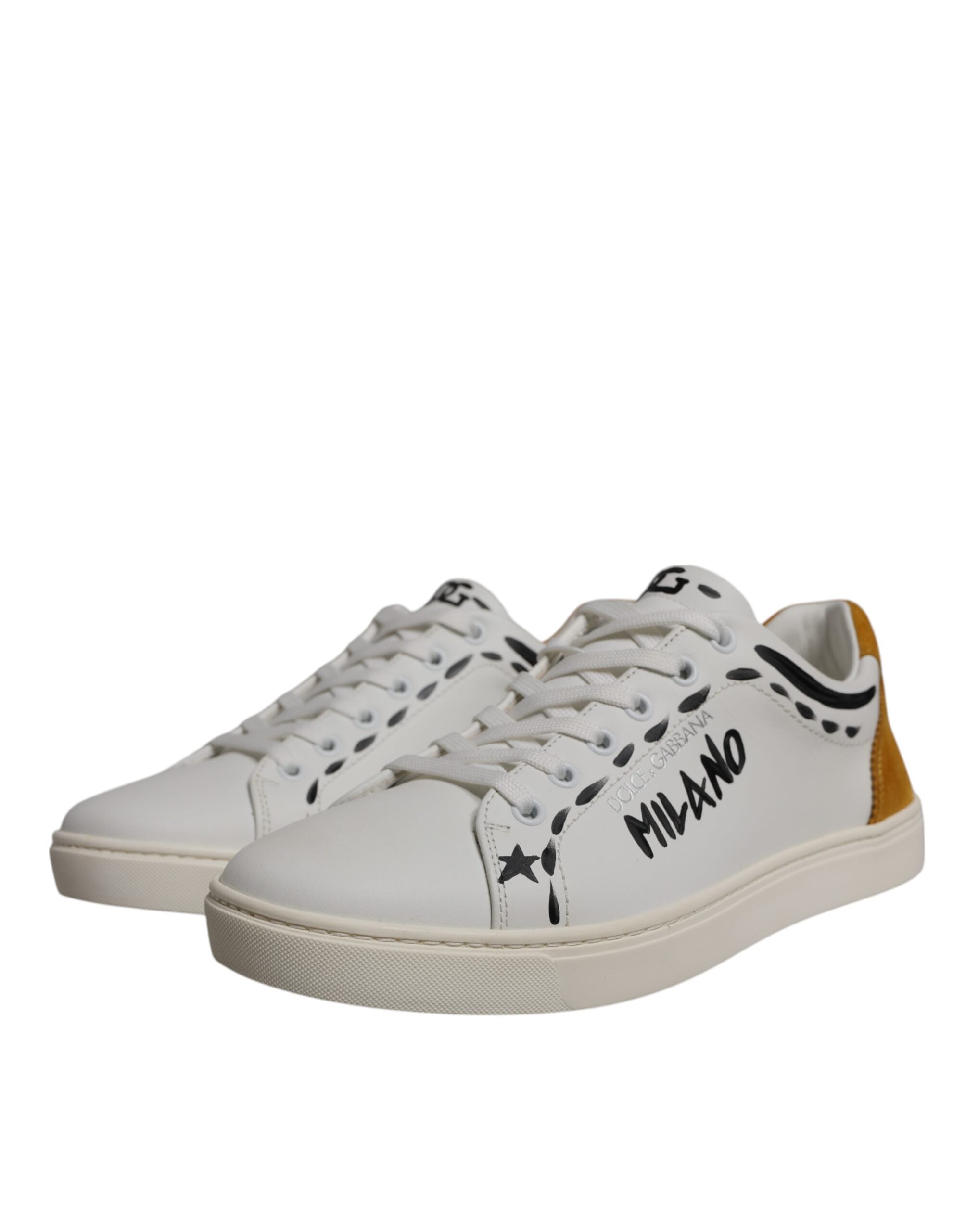 Dolce & Gabbana Weiße Wildleder Low Top Sneakers Schuhe