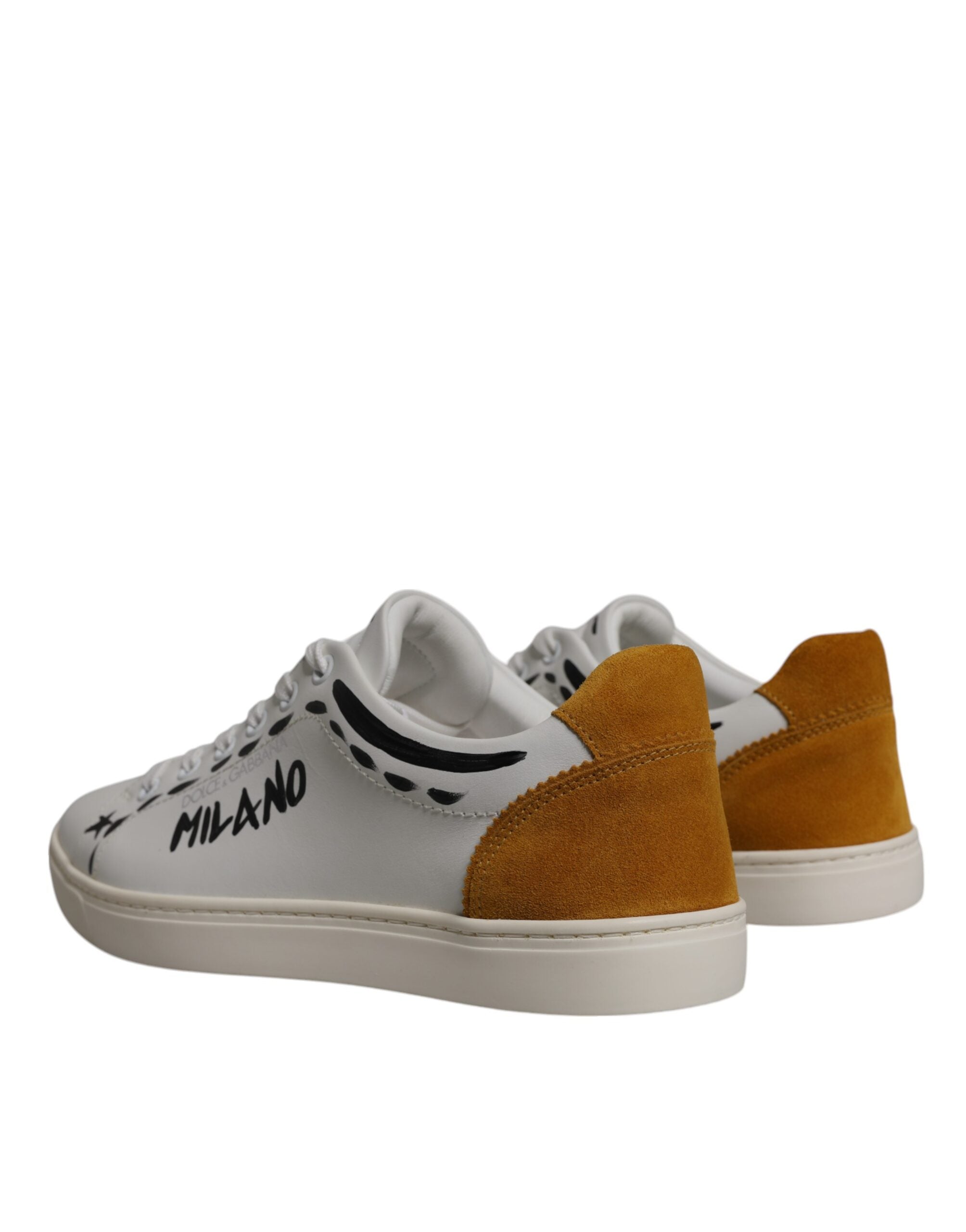 Dolce & Gabbana Weiße Wildleder Low Top Sneakers Schuhe