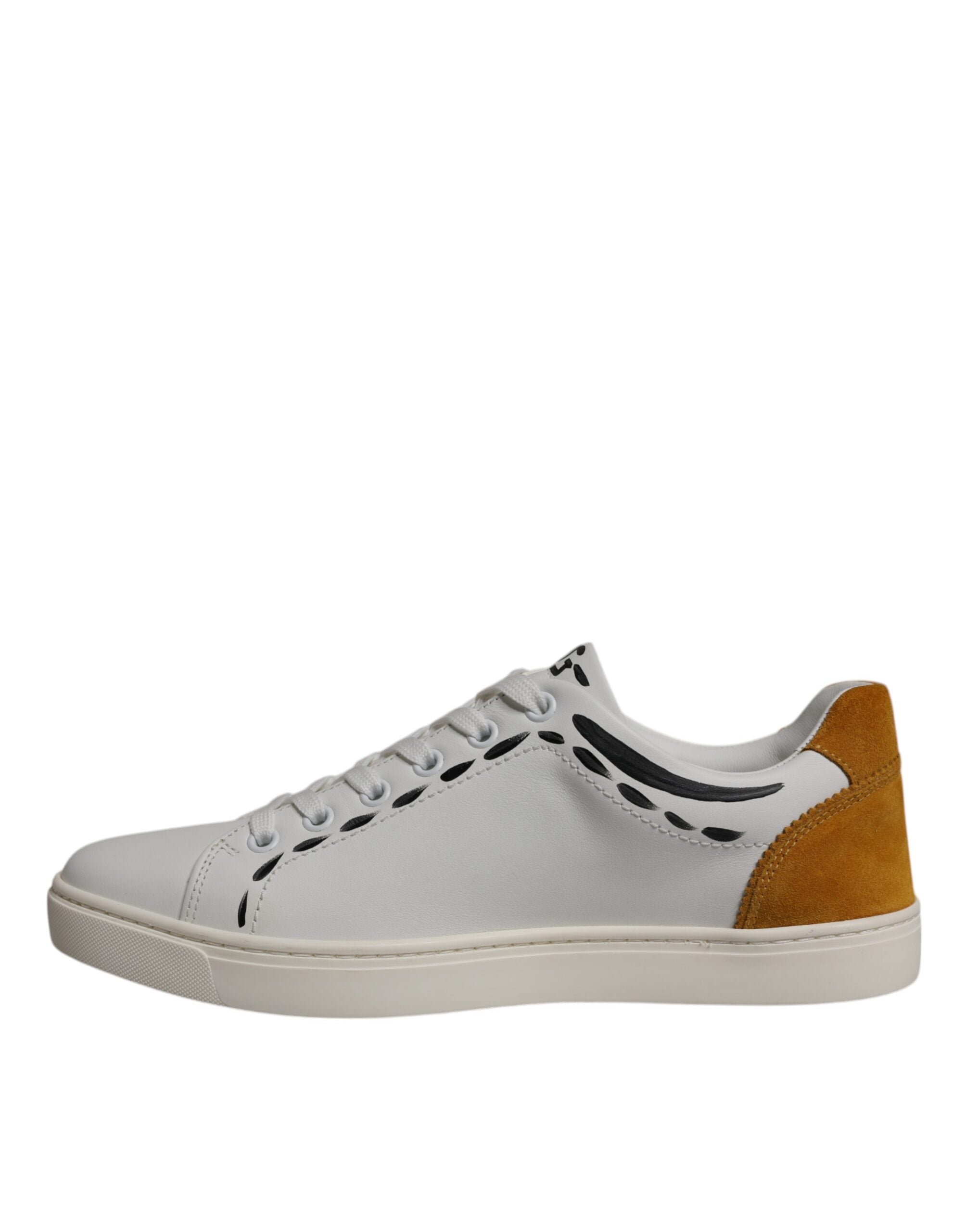 Dolce & Gabbana Weiße Wildleder Low Top Sneakers Schuhe