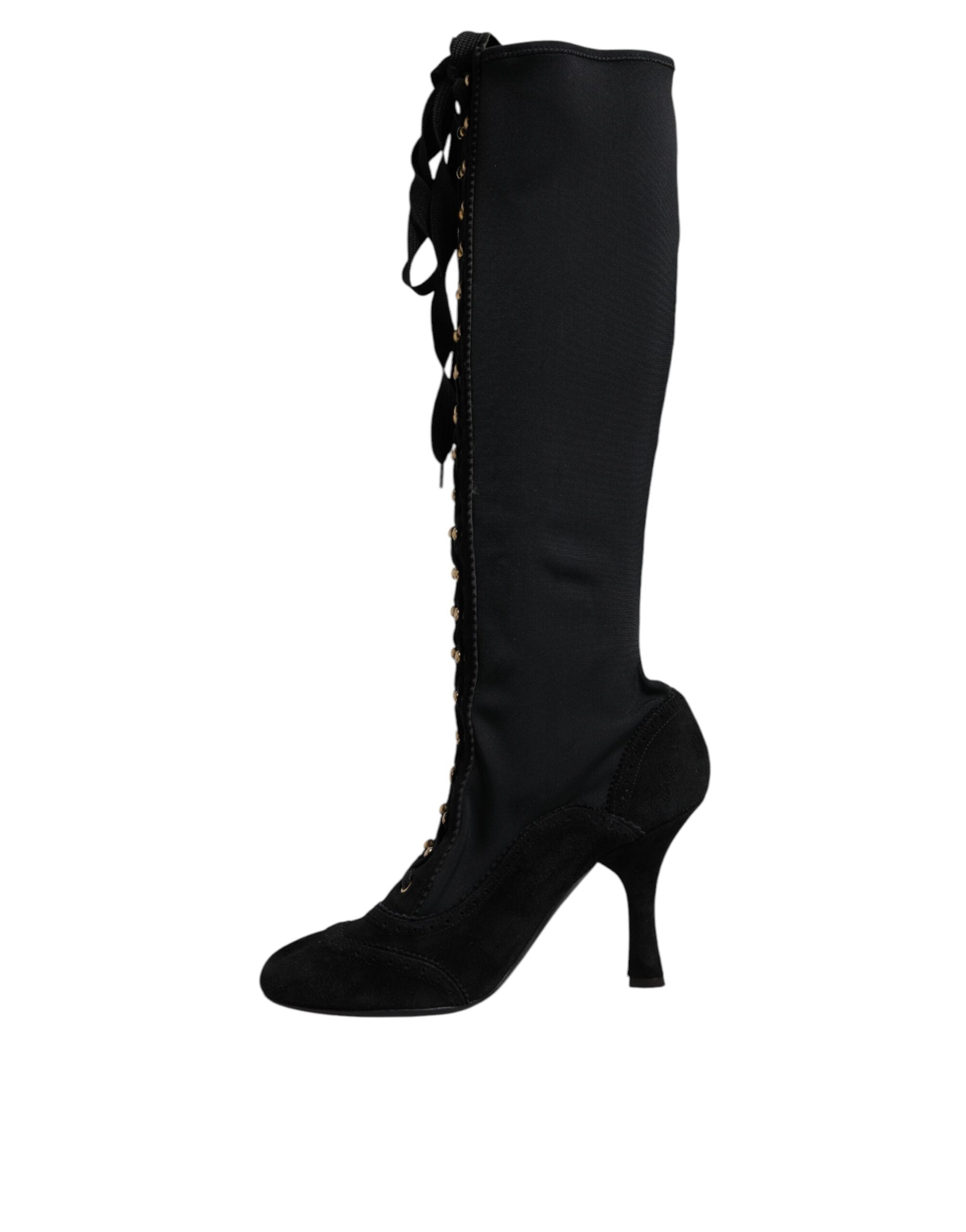 Dolce & Gabbana Schwarze Schnürschuhe mit hohen Absätzen