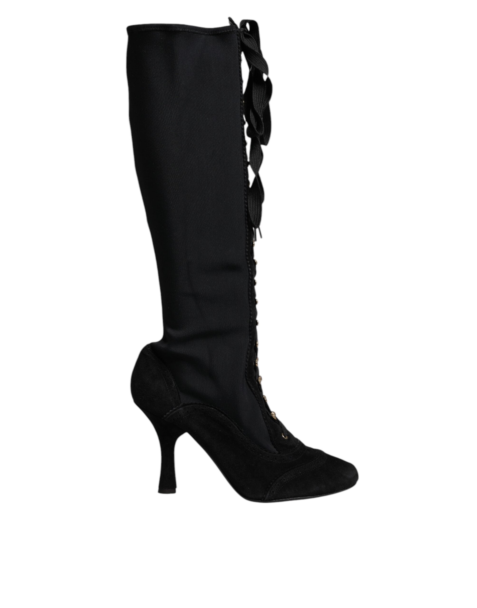 Dolce & Gabbana Schwarze Schnürschuhe mit hohen Absätzen