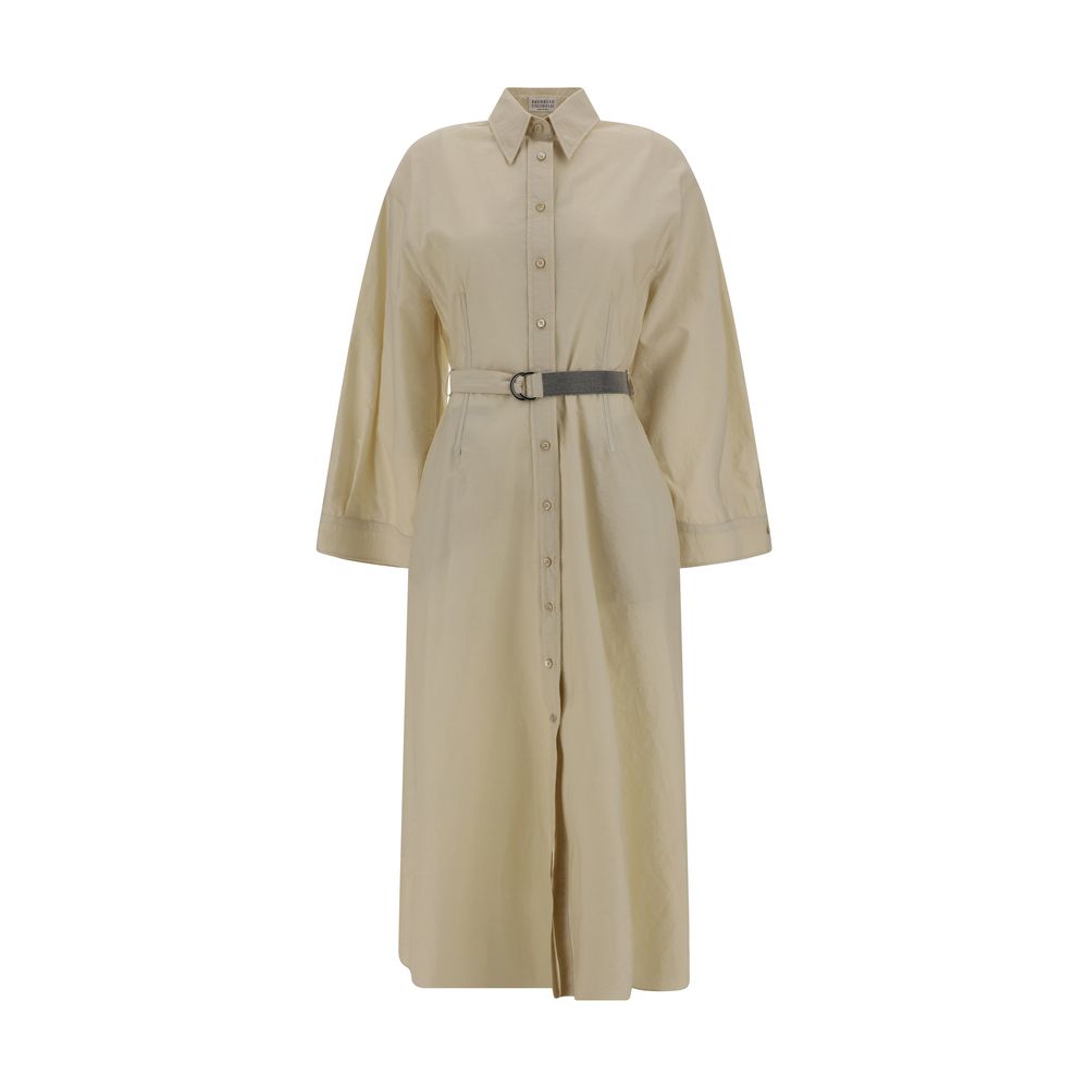 Brunello Cucinelli Rochie lungă din bumbac