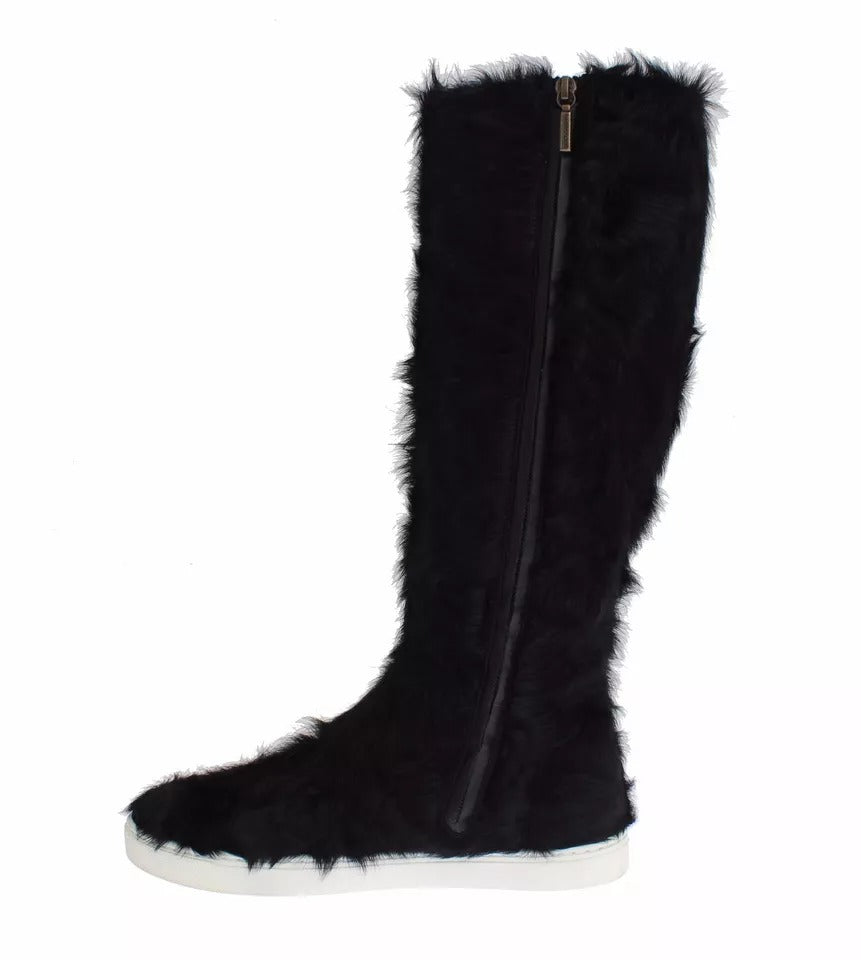 Ghete Dolce & Gabbana negre din piele de miel Xiangao