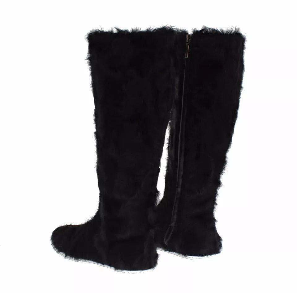Ghete Dolce & Gabbana negre din piele de miel Xiangao