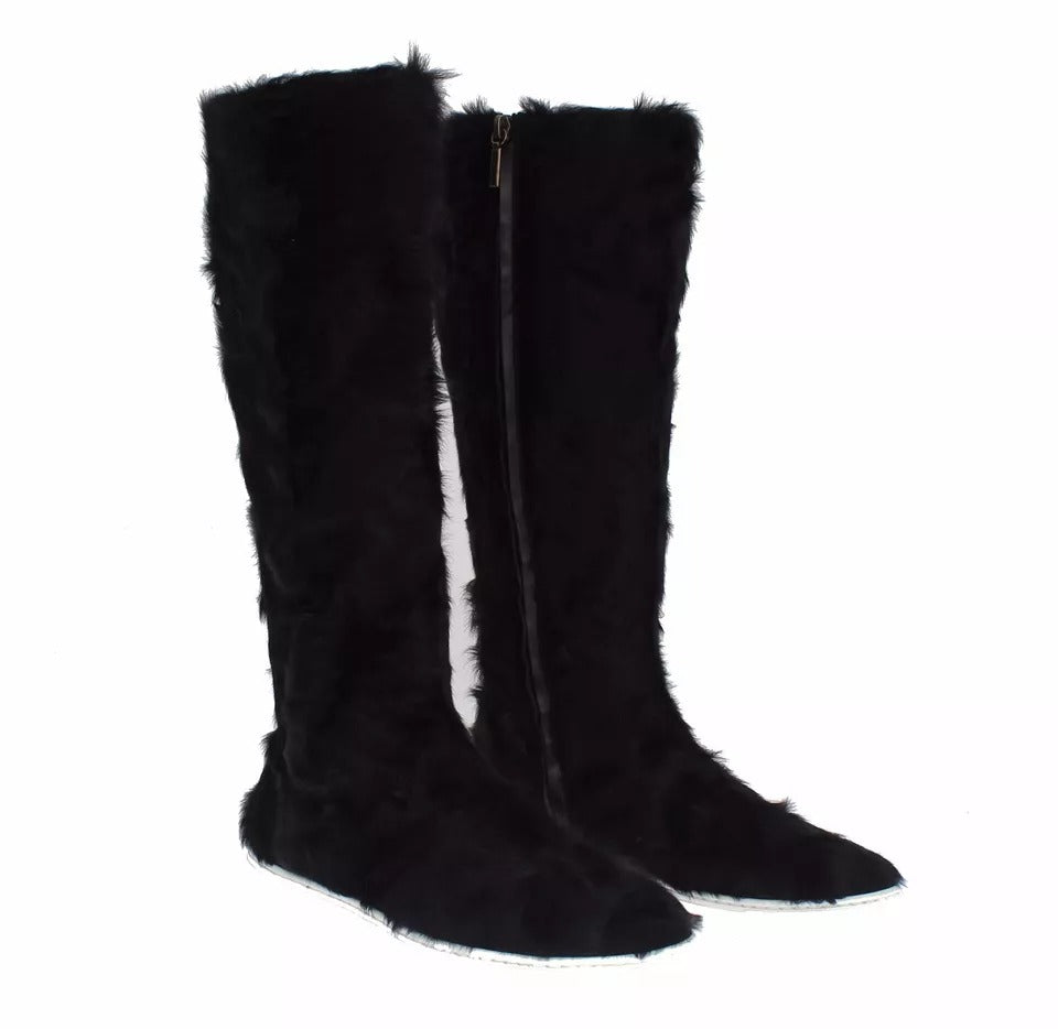 Ghete Dolce & Gabbana negre din piele de miel Xiangao