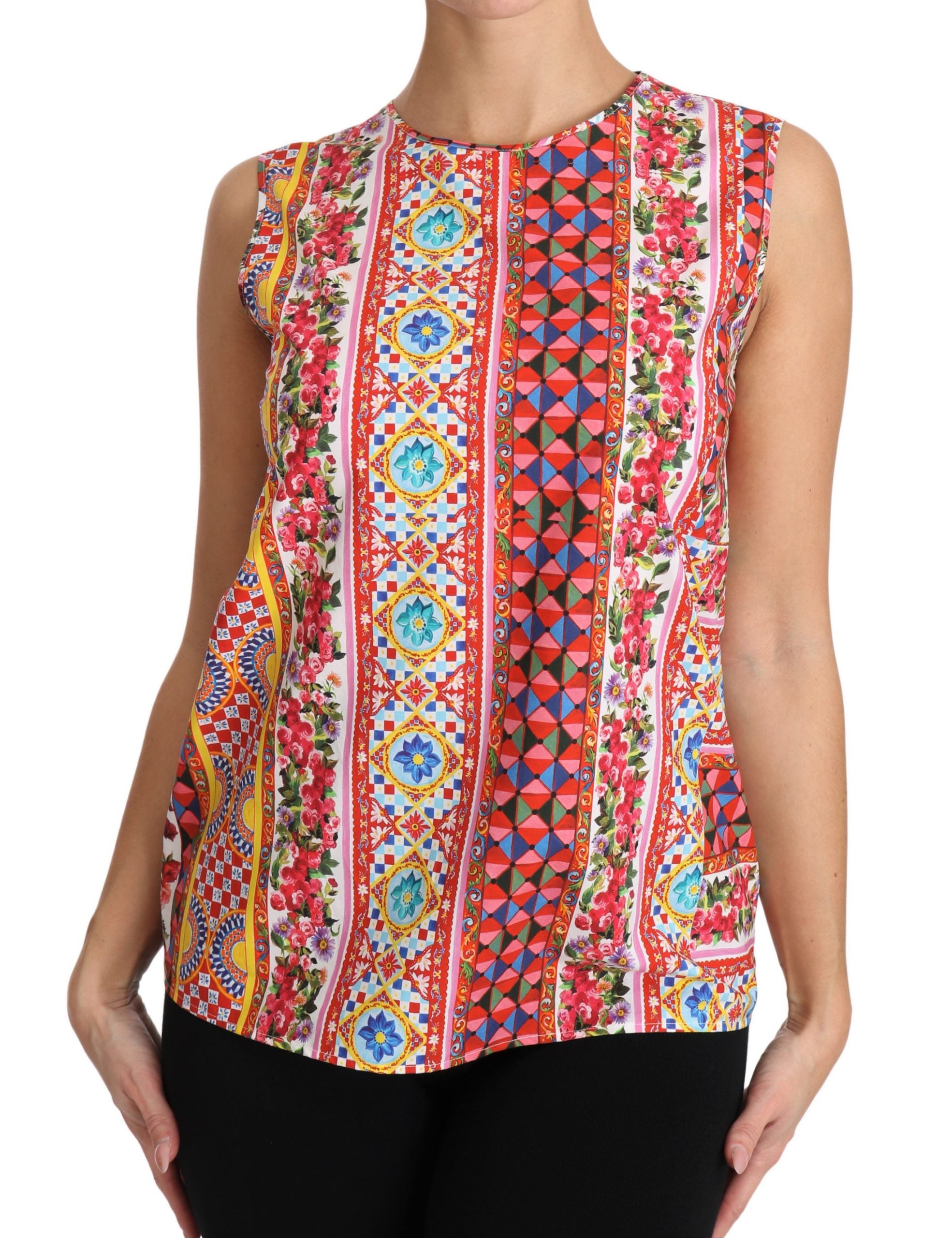 Tricou din bumbac pur cu imprimeu Carretto Dolce & Gabbana