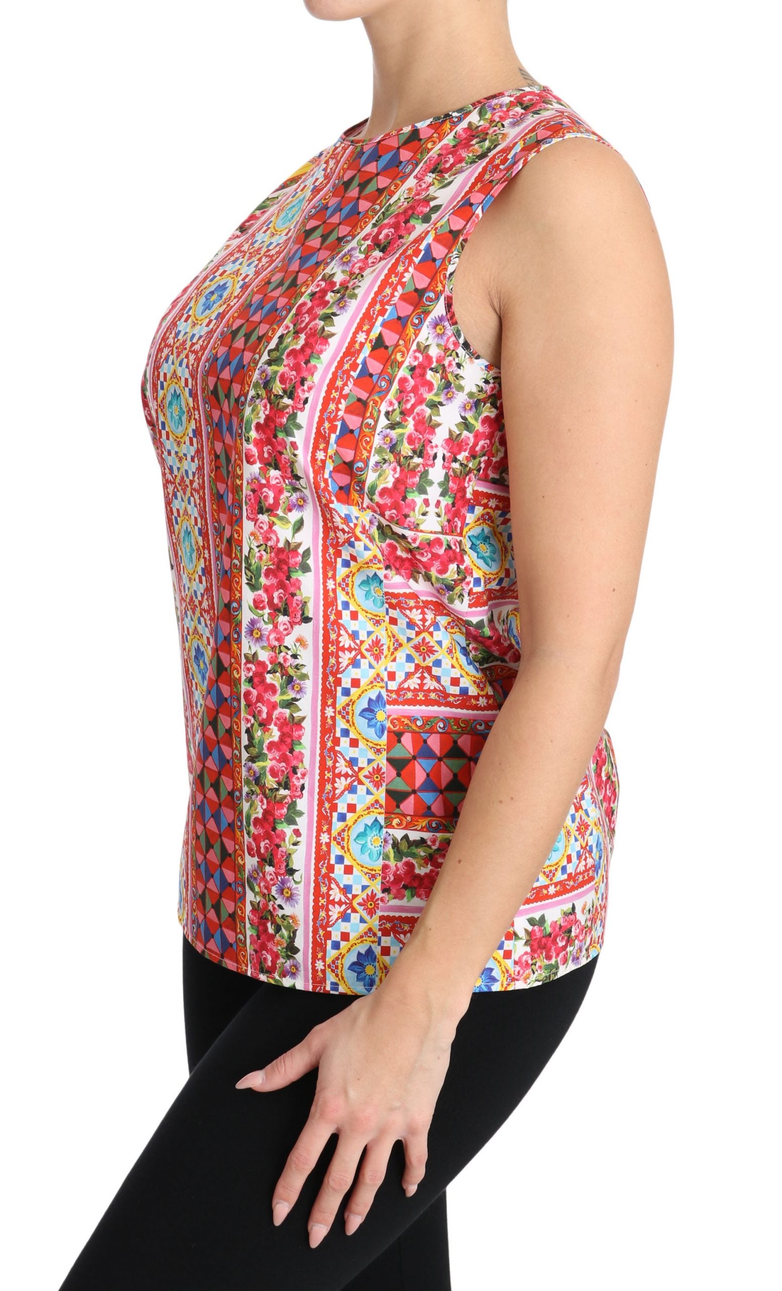 Tricou din bumbac pur cu imprimeu Carretto Dolce & Gabbana