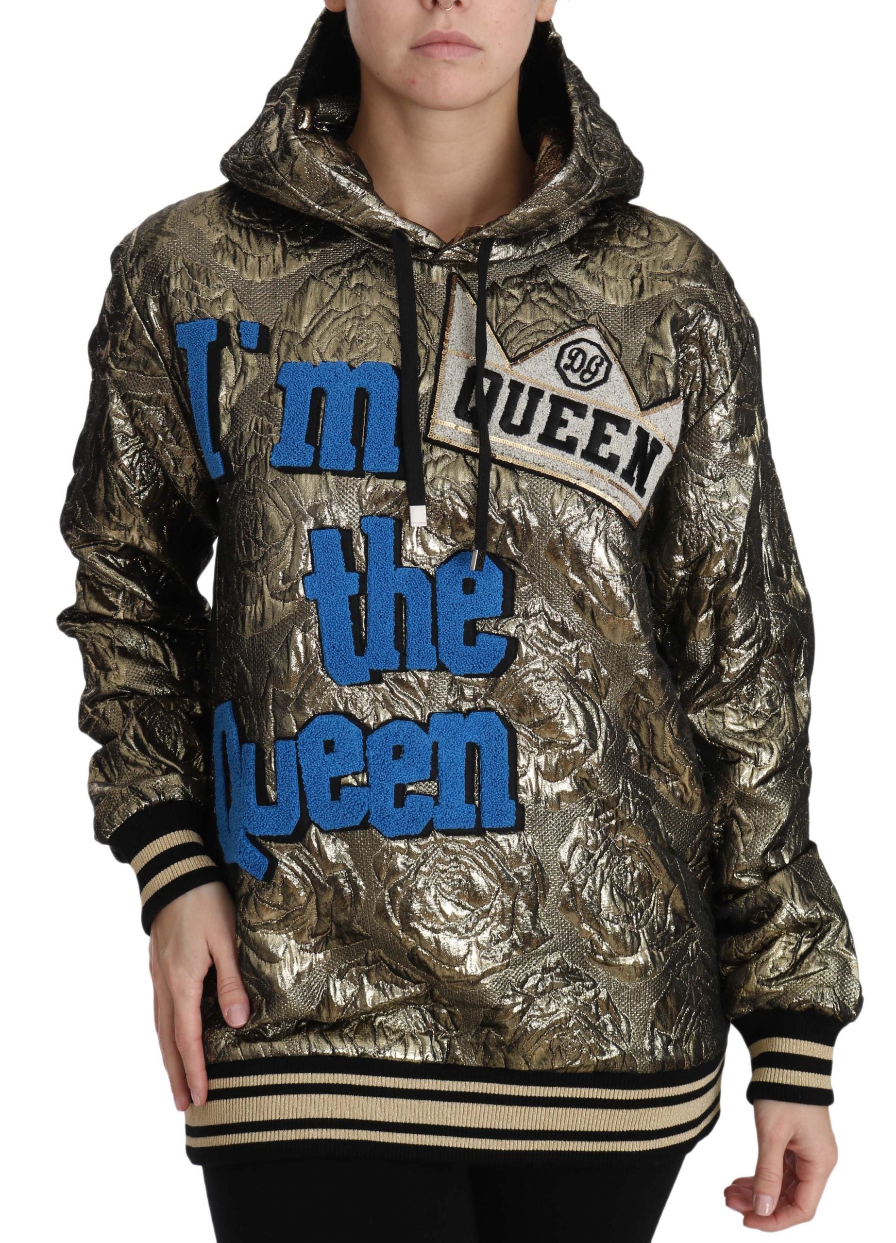 Dolce & Gabbana Im The Queen Mehrfarbiges Kapuzenpullover-Sweatshirt