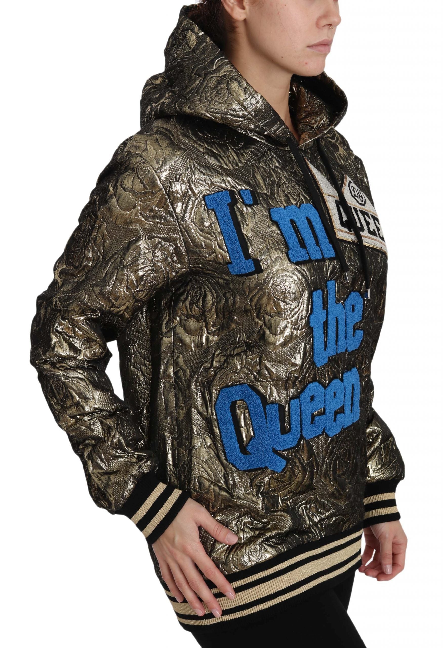Dolce & Gabbana Im The Queen Mehrfarbiges Kapuzenpullover-Sweatshirt