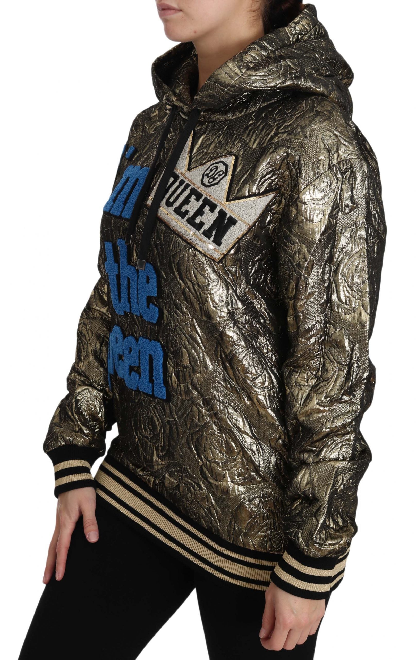 Dolce & Gabbana Im The Queen Mehrfarbiges Kapuzenpullover-Sweatshirt