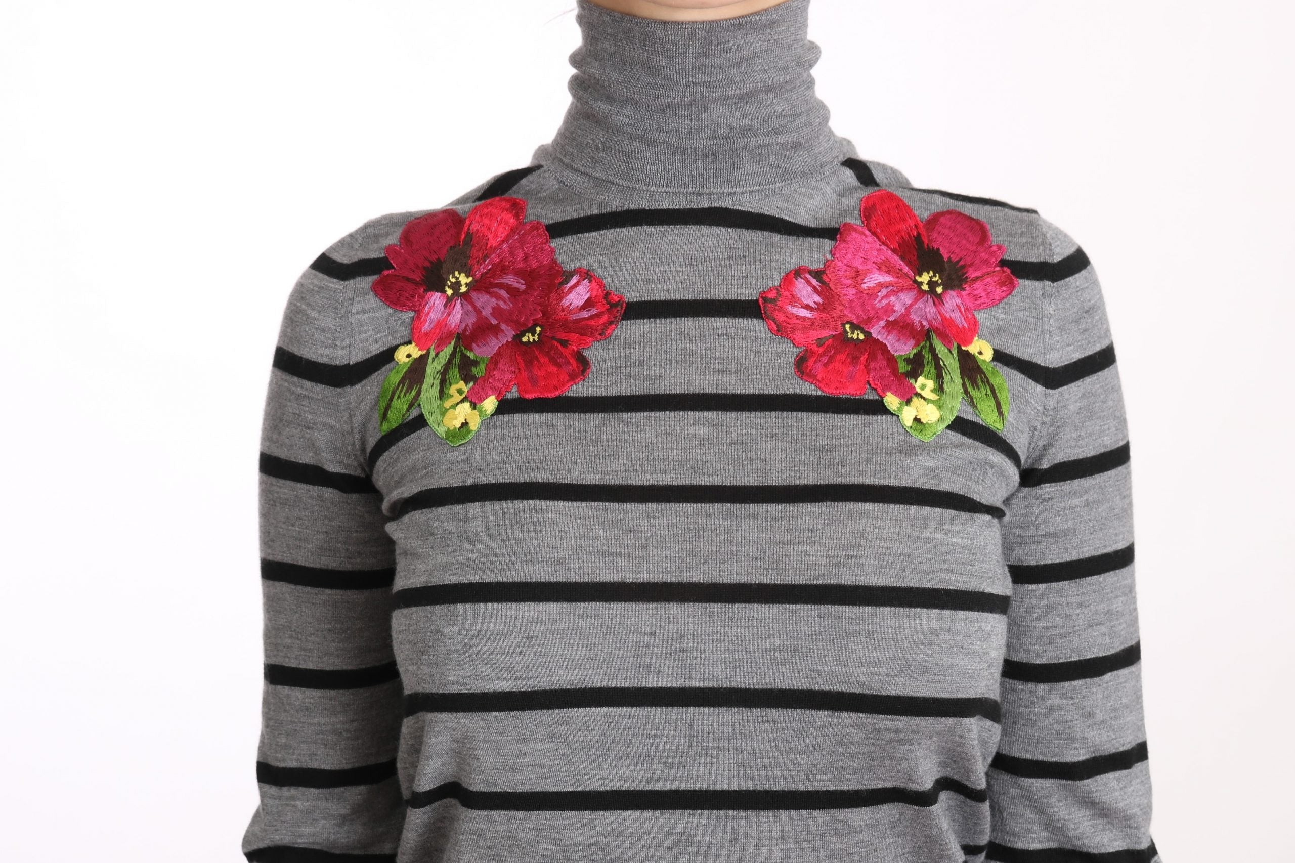 Dolce & Gabbana Eleganter bestickter Pullover aus Kaschmir-Seide