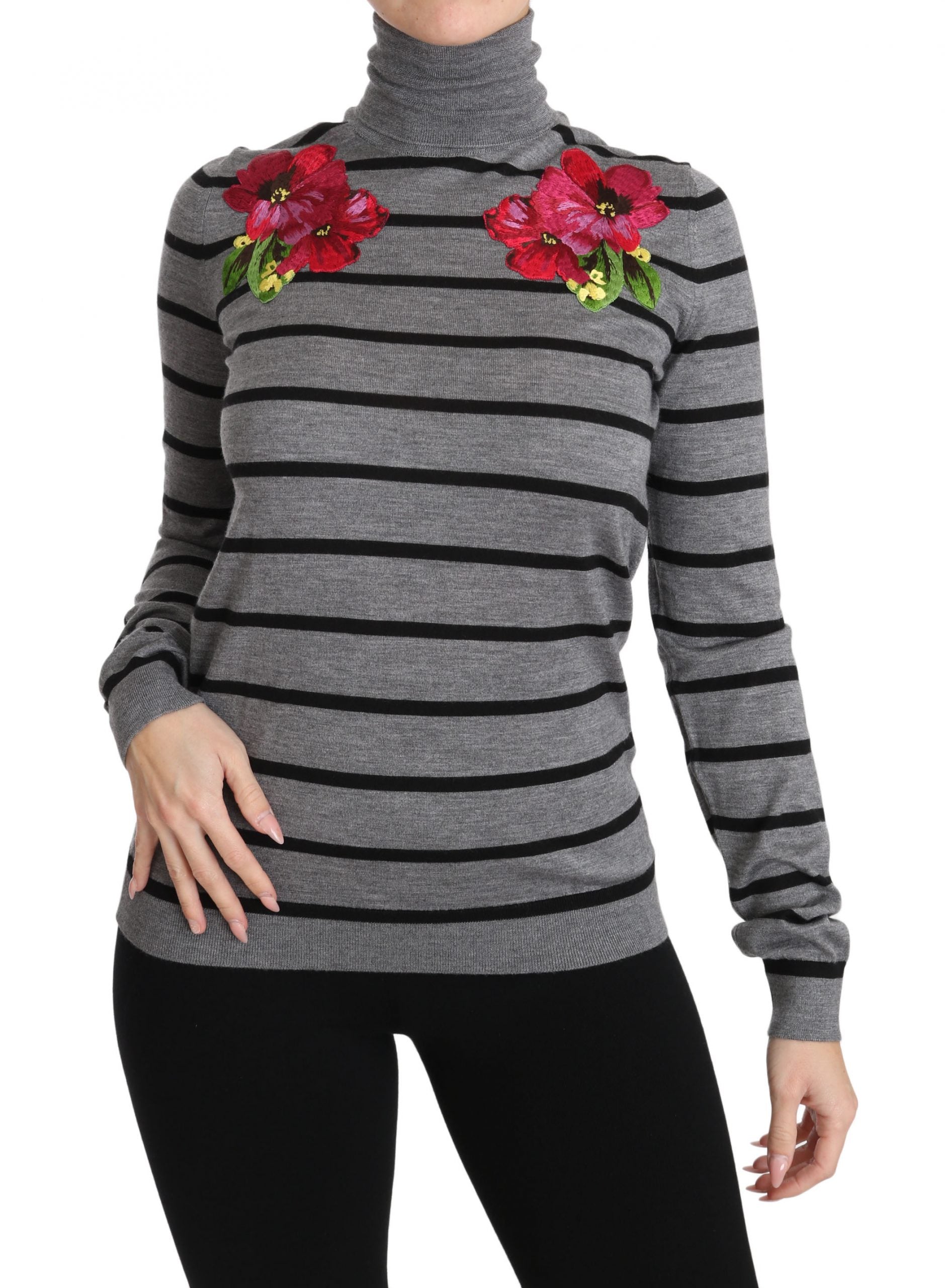 Dolce & Gabbana Eleganter bestickter Pullover aus Kaschmir-Seide