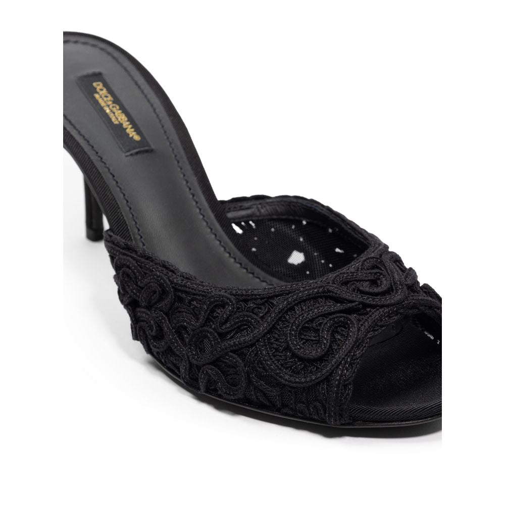 Sandale Dolce & Gabbana din bumbac negru