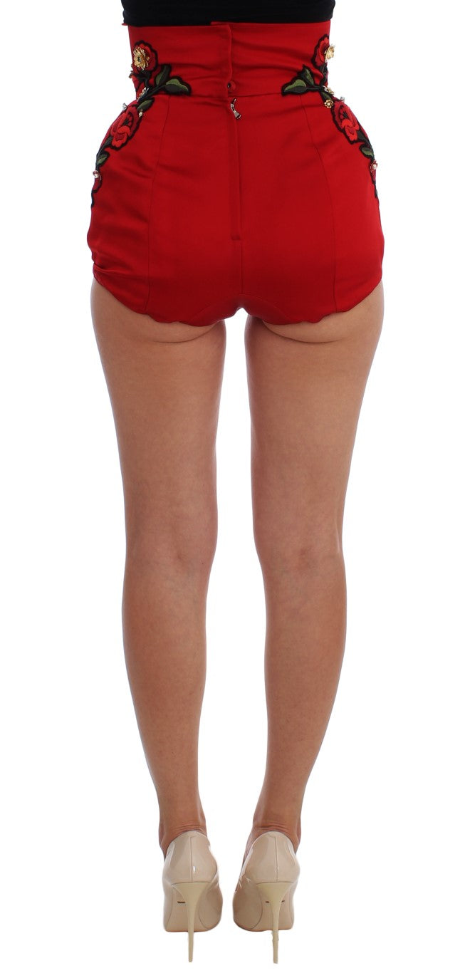 Pantaloni scurți mini Dolce & Gabbana cu broderie Enchanted Sicilian Rose