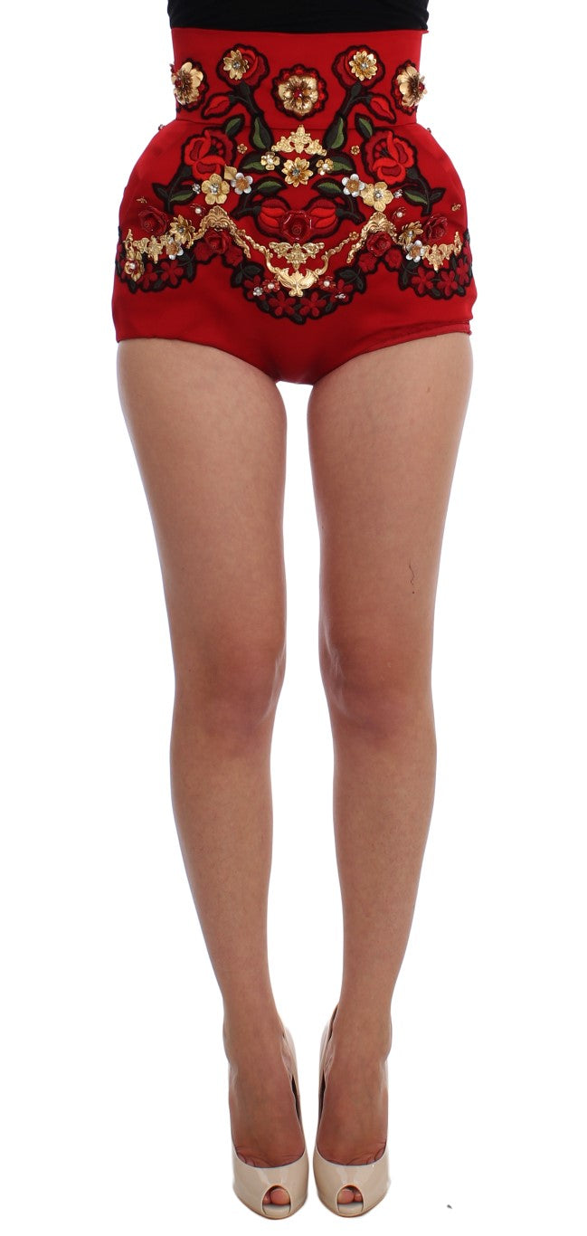Pantaloni scurți mini Dolce & Gabbana cu broderie Enchanted Sicilian Rose
