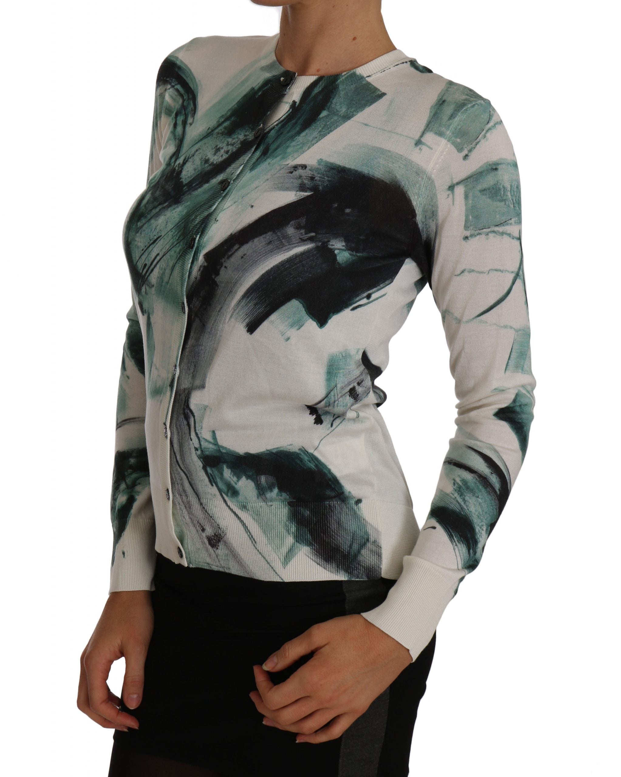 Dolce & Gabbana Eleganter leichter Cardigan aus weißer Seide