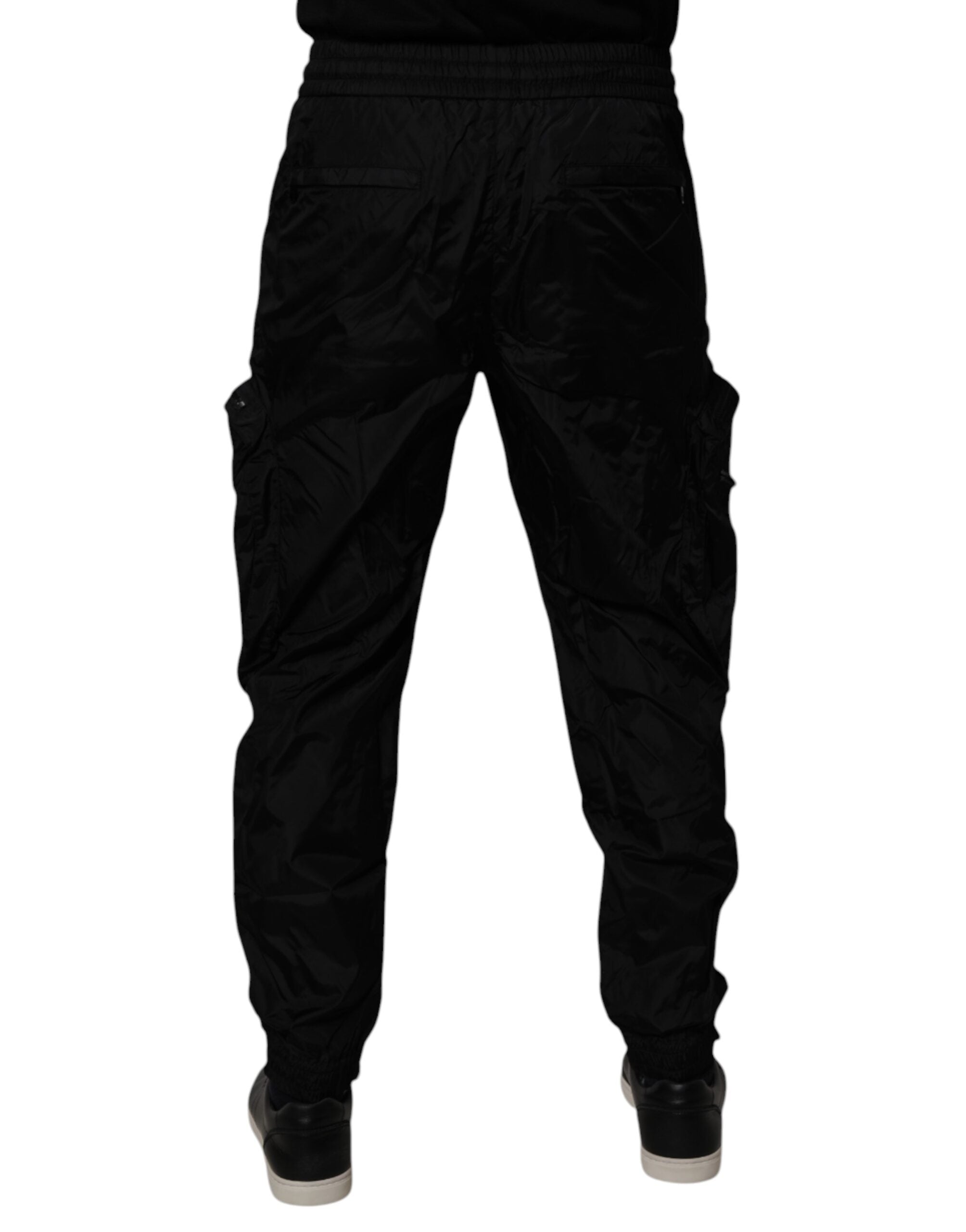 Dolce & Gabbana Schwarze Nylon Cargo Jogger Herren Jogginghose