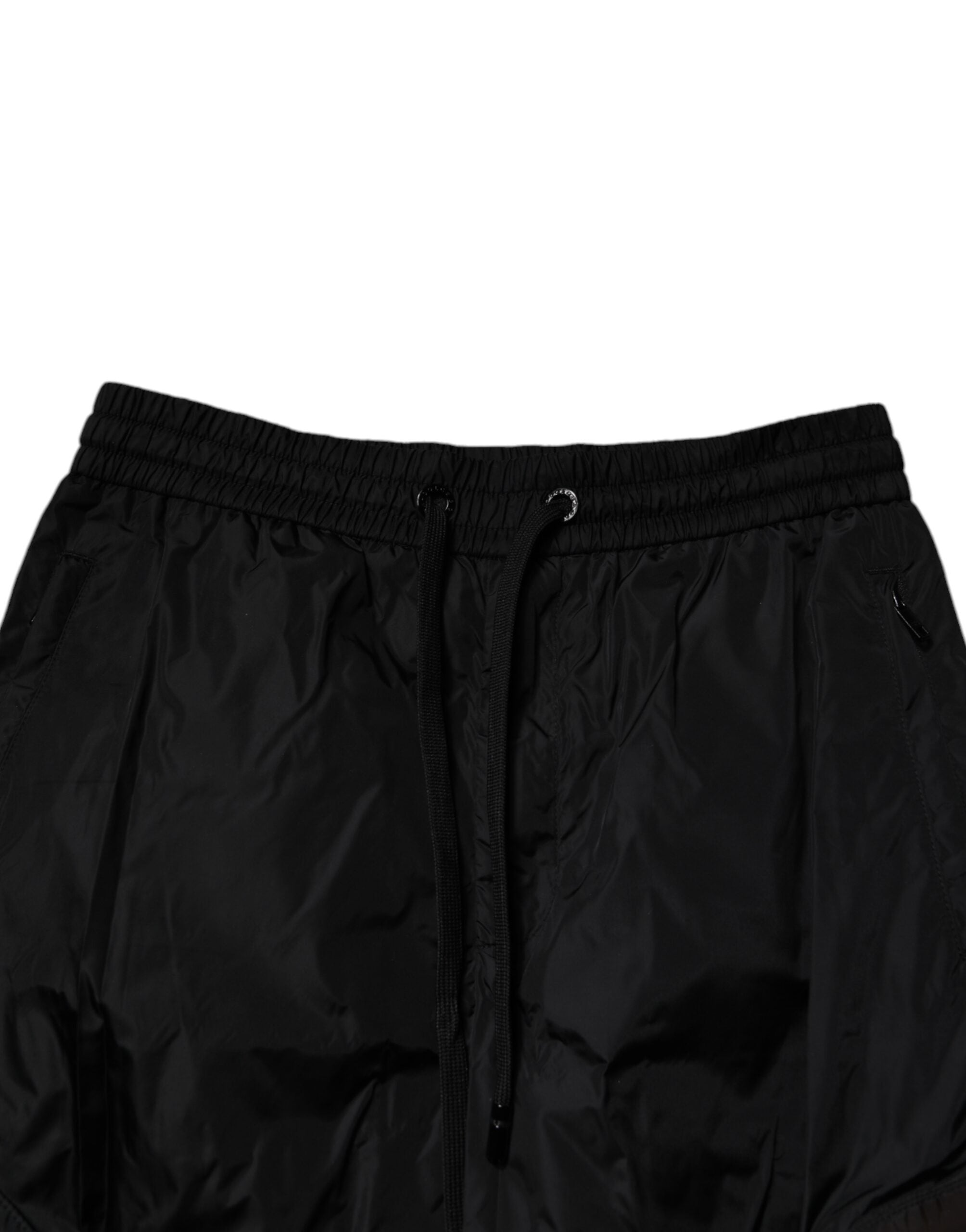 Dolce & Gabbana Schwarze Nylon Cargo Jogger Herren Jogginghose