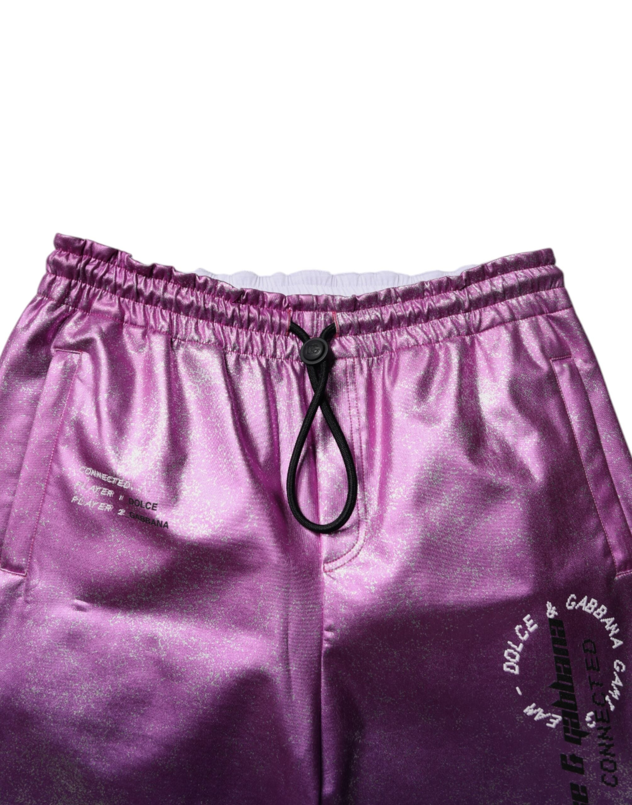 Pantaloni de trening Dolce & Gabbana roz violet în două tonuri