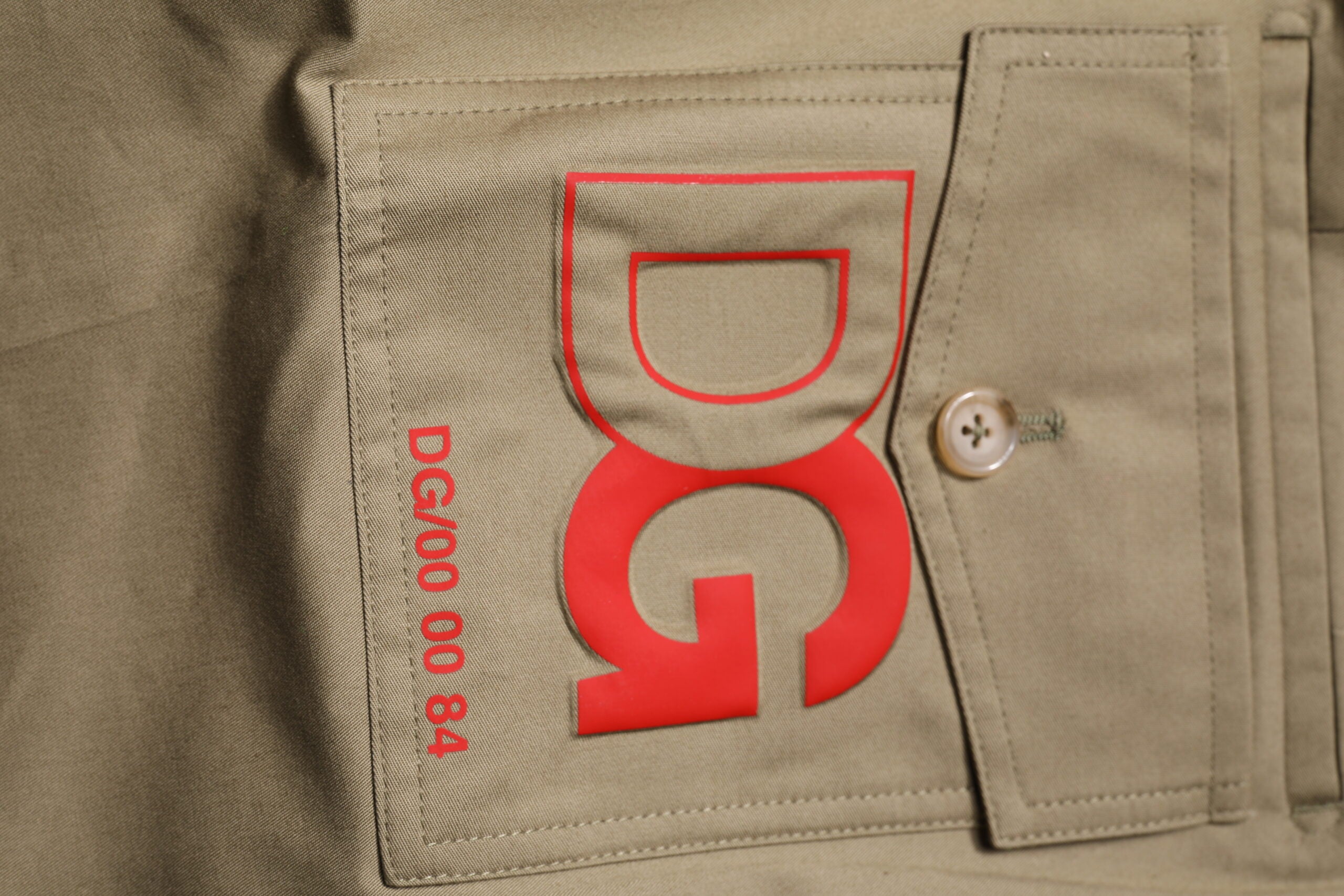 Pantaloni conici din bumbac kaki închis Dolce & Gabbana
