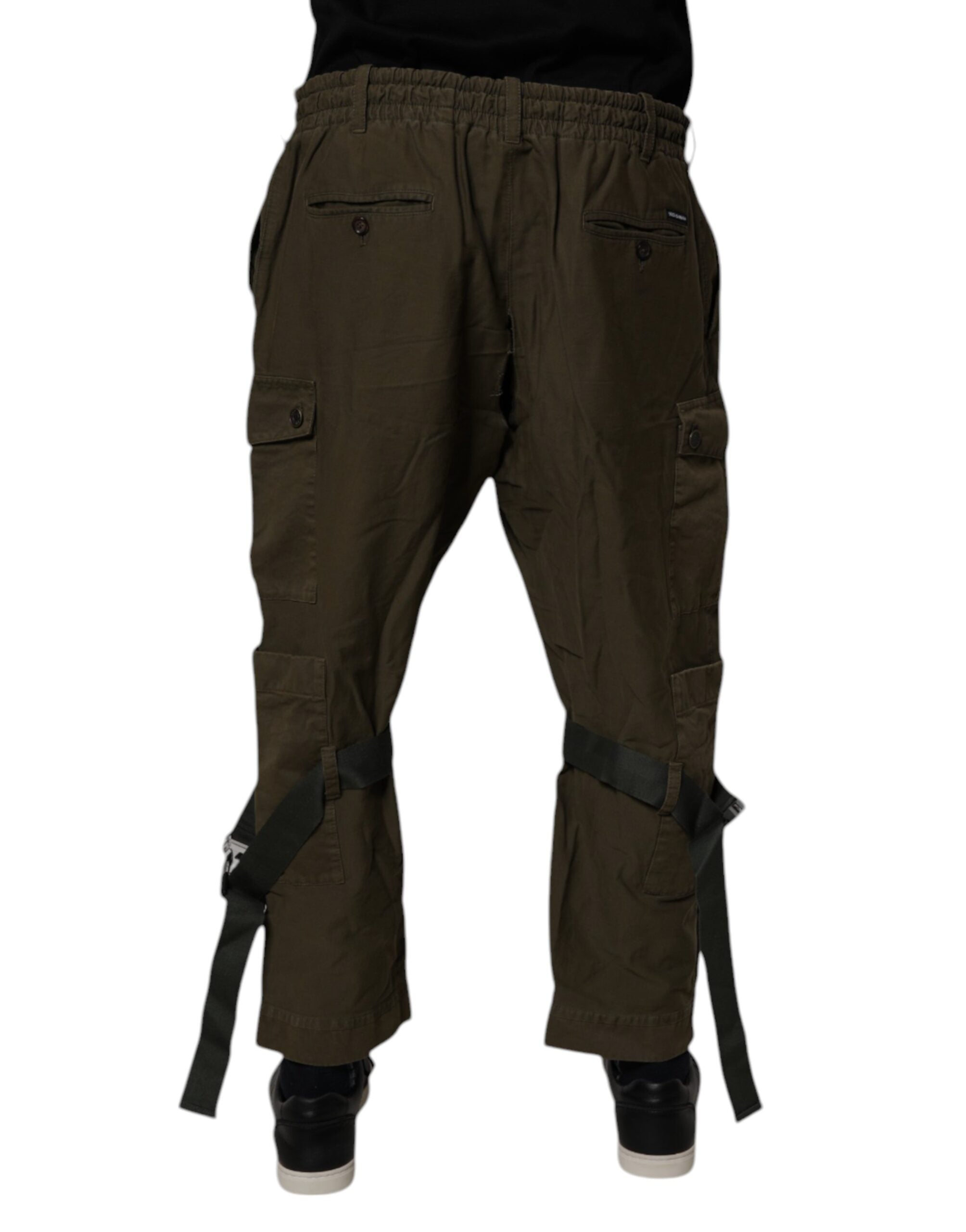 Dolce & Gabbana Braune Cargohose aus Baumwollstretch