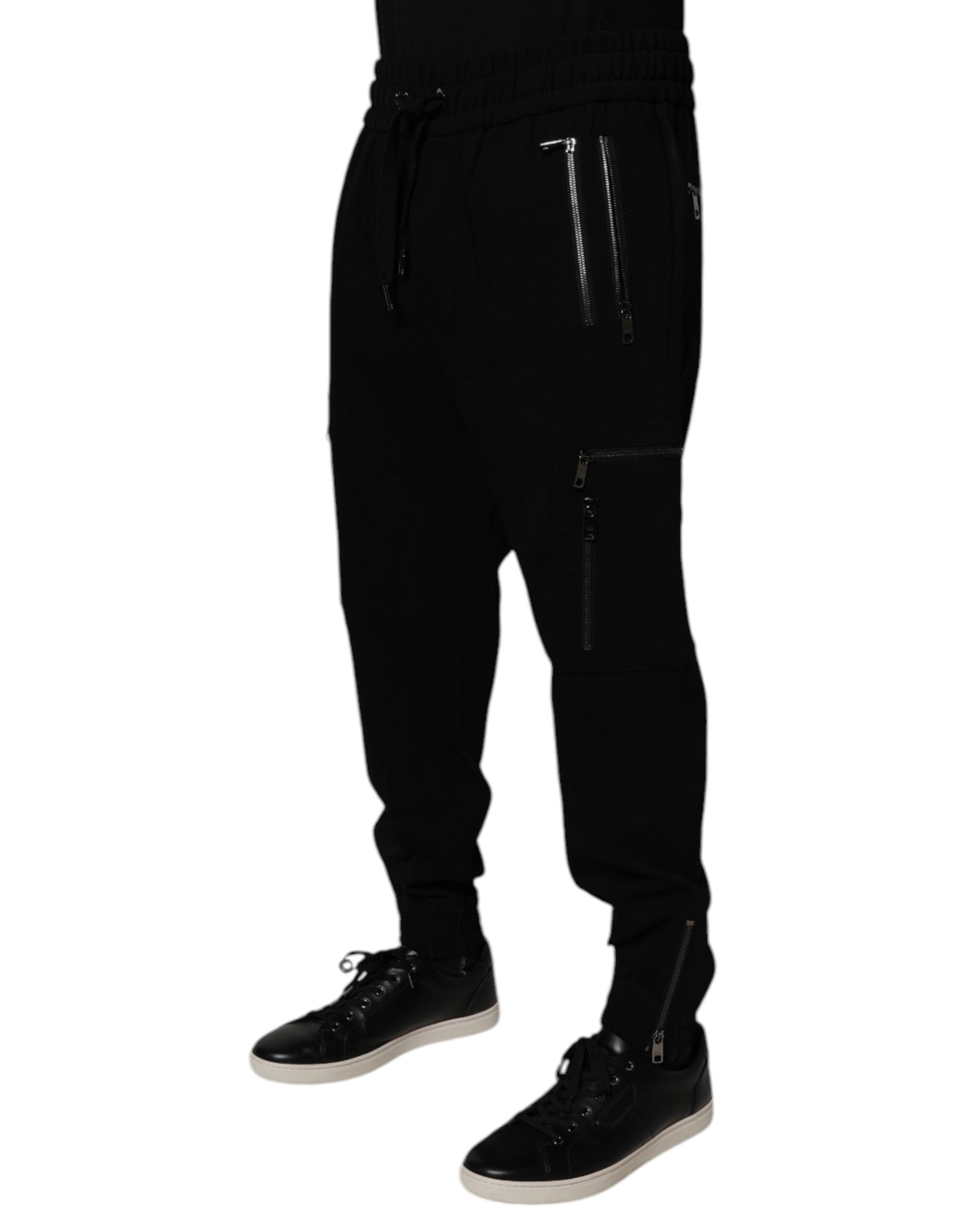 Dolce & Gabbana – Schwarze Jogginghose aus Wollstretch