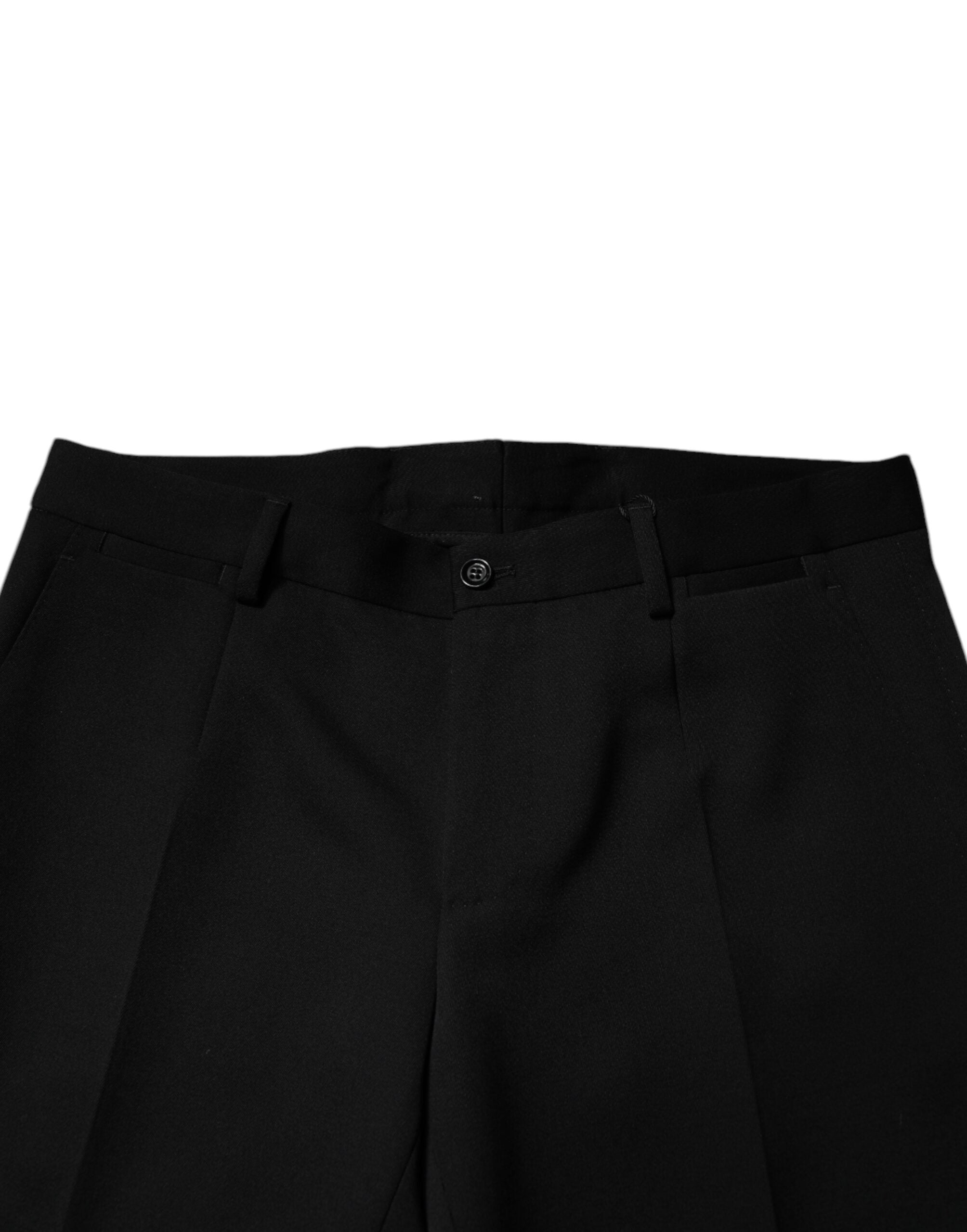 Dolce & Gabbana – Schwarze, schmal zulaufende Anzughose aus Wolle
