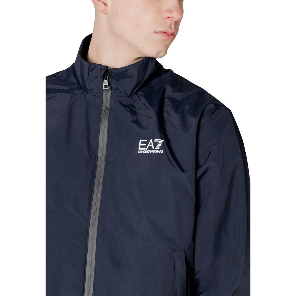 EA7 Emporio Armani Blue Polyamide Jackets & Coat